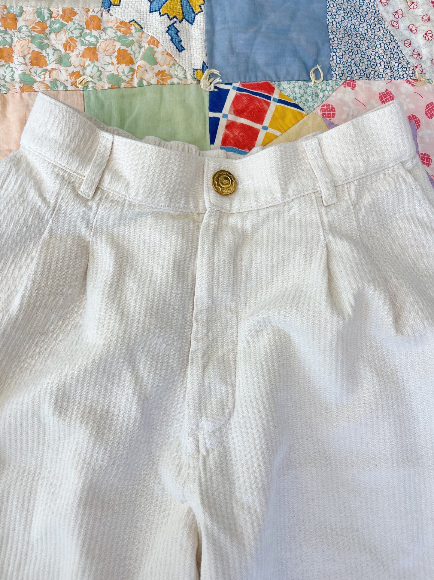 High-Waisted Cotton Pants