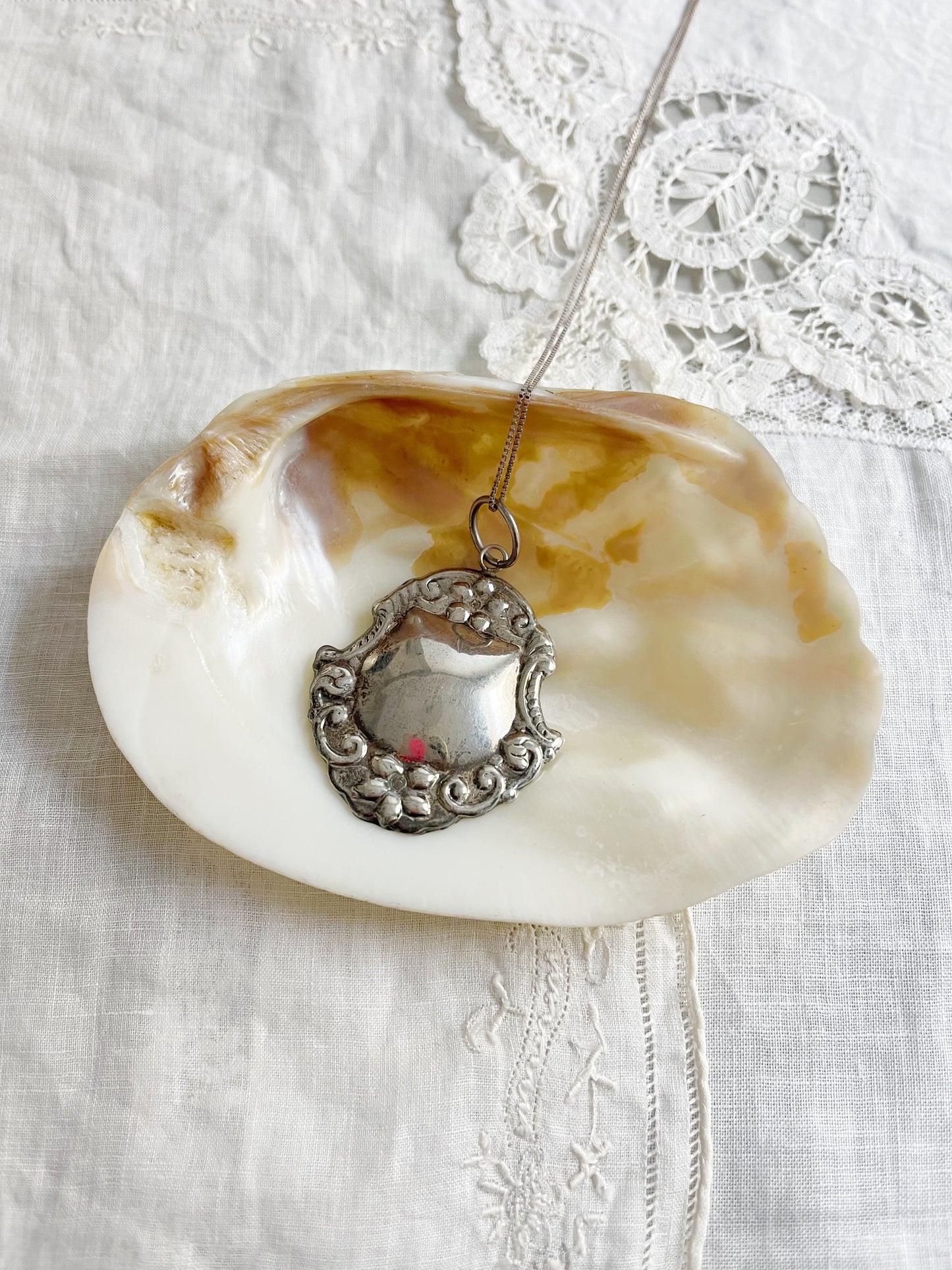 Vintage Engravable Silver Necklace