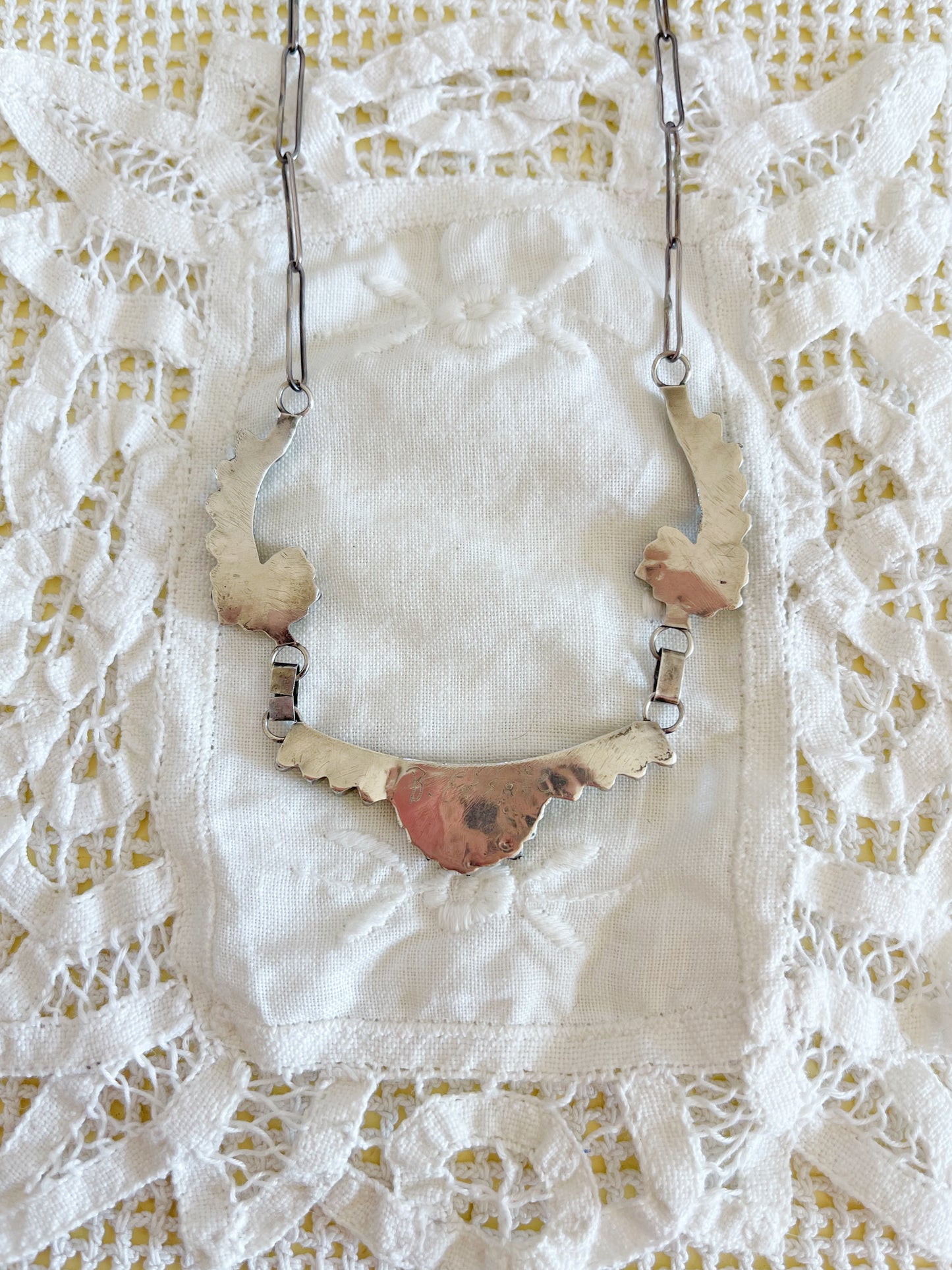 1950s Vintage Zuni Petite Pointed Turquoise Necklace and Pierce