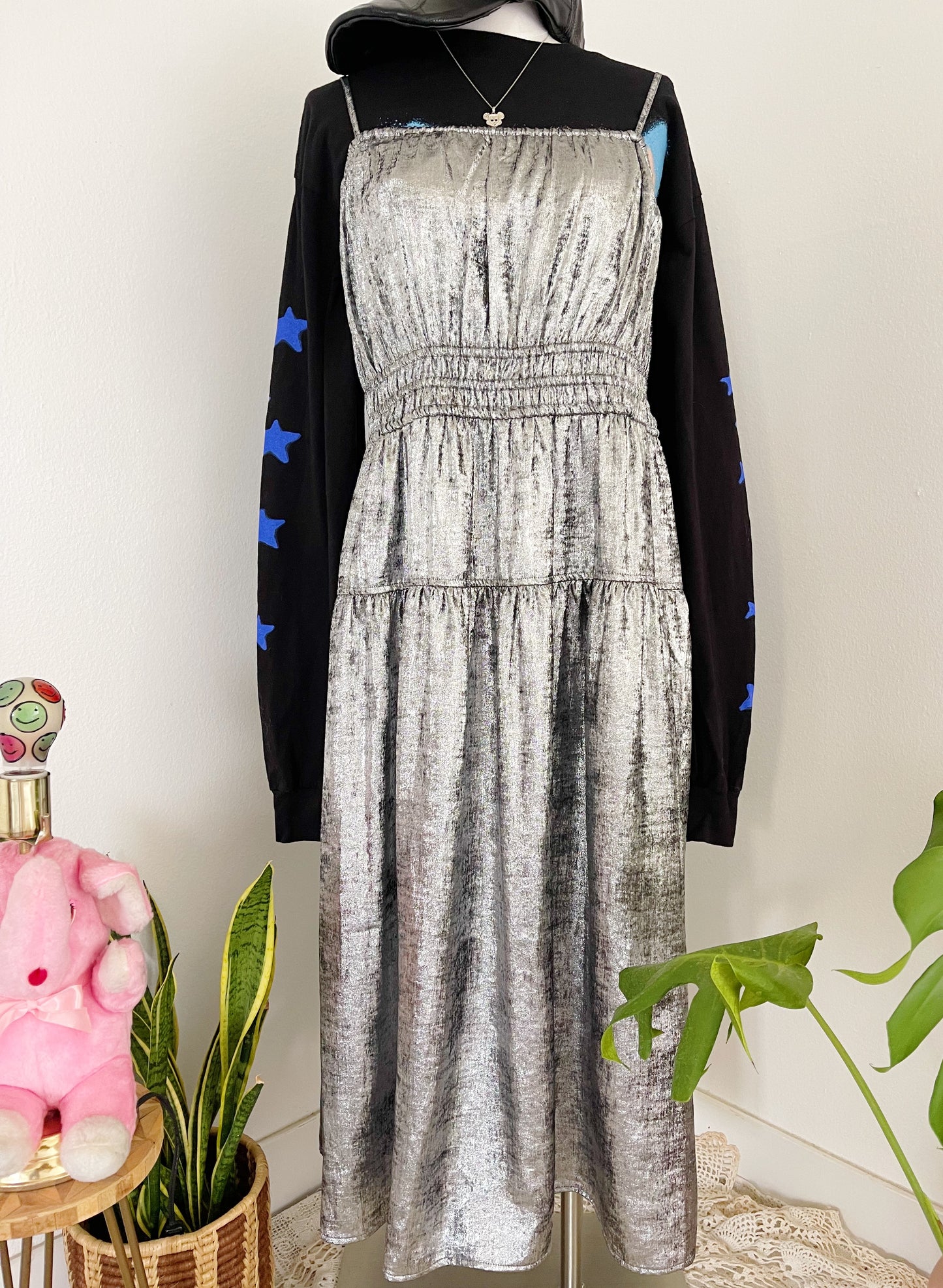 Camisole Metallic Silver Dress.