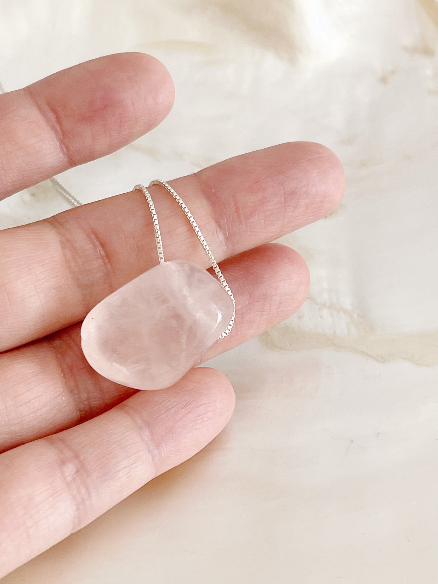 1990‘s Rose Quartz Stone Necklace.