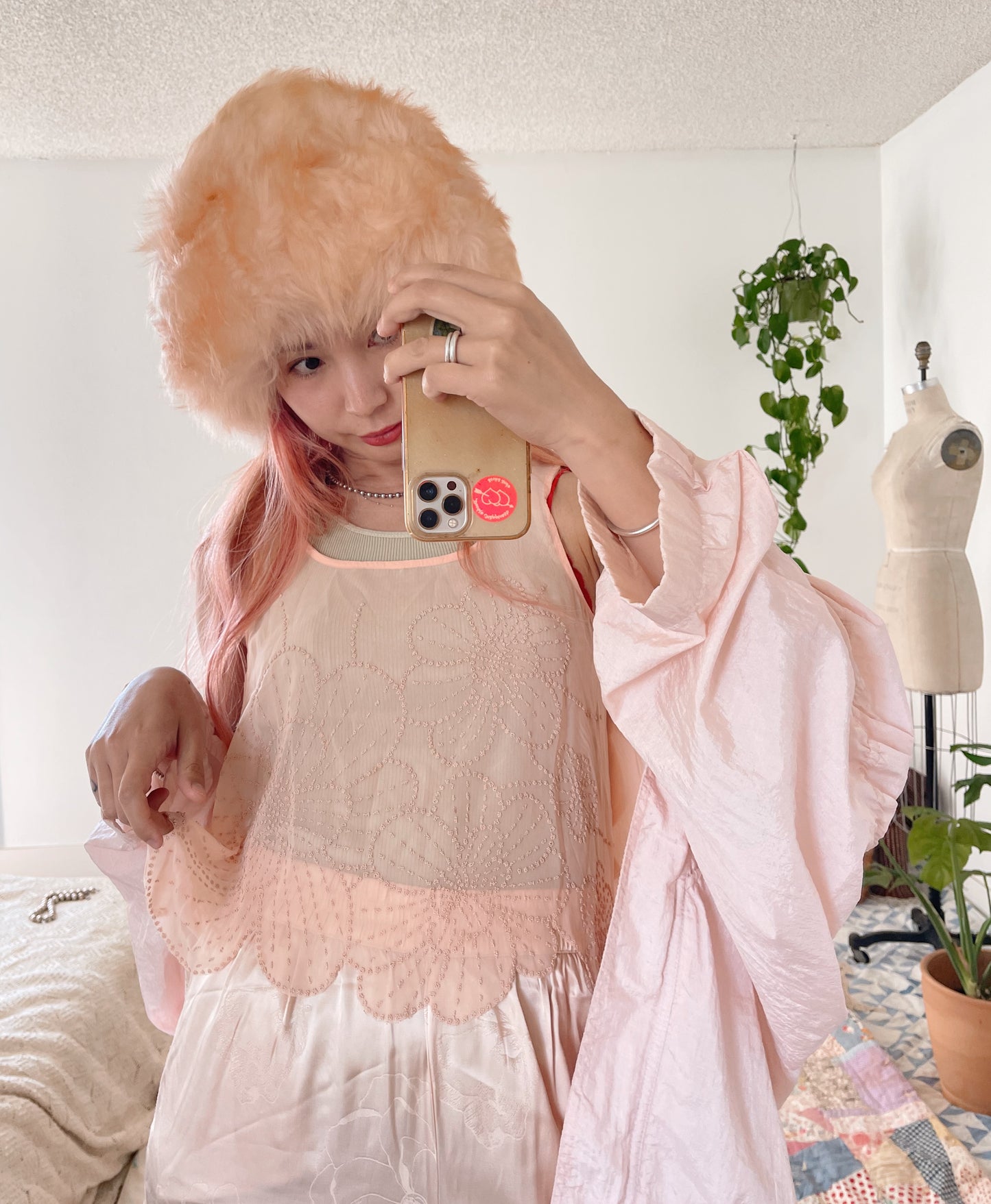Baby Pink on Tiny Beaded Tops