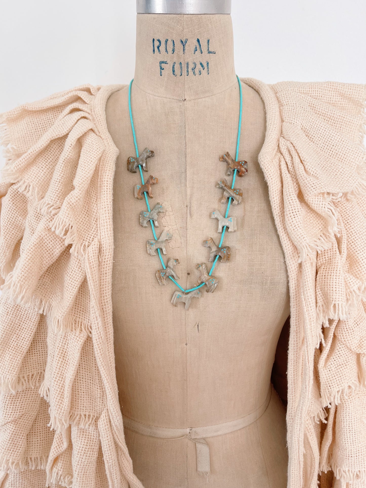 Zuni Horses Fetish Necklace and Pierce