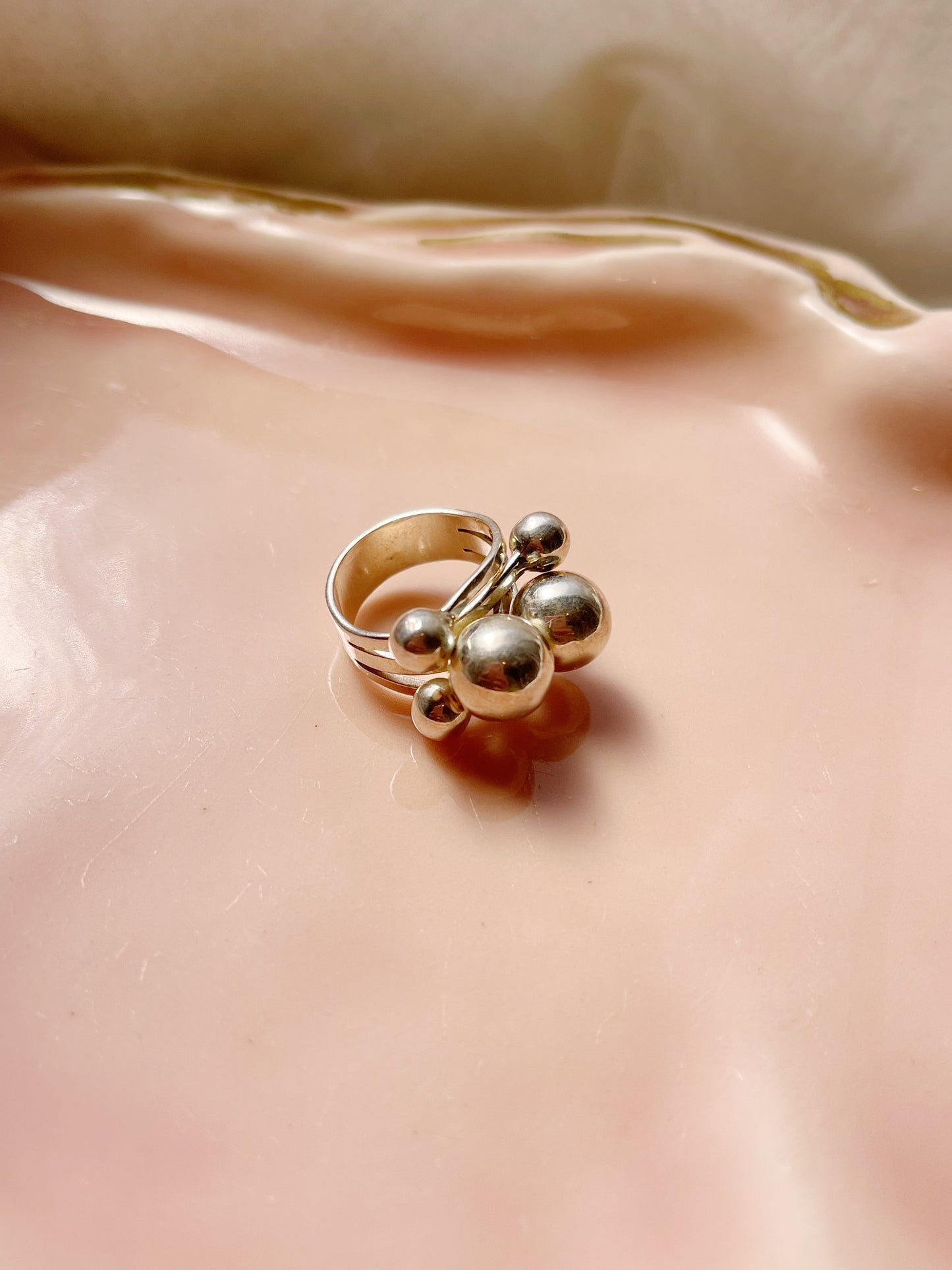 Made in Mexico DNA Silver Ball Ring