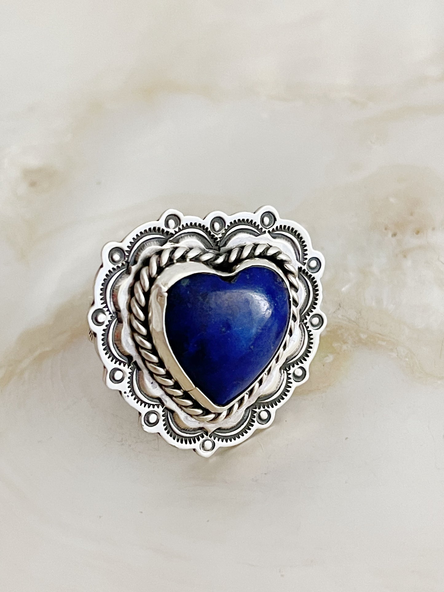 Arnold Goodluck Lapis Lazuli Heart Ring.