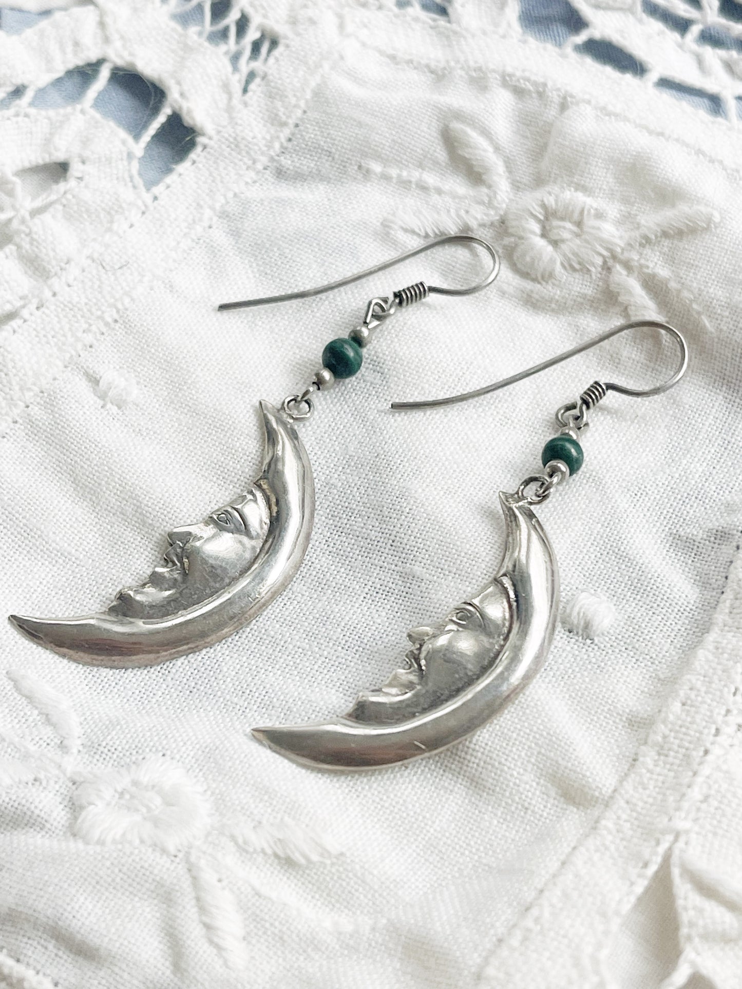 Vintage Crescent Moon Silver 925 Pierce