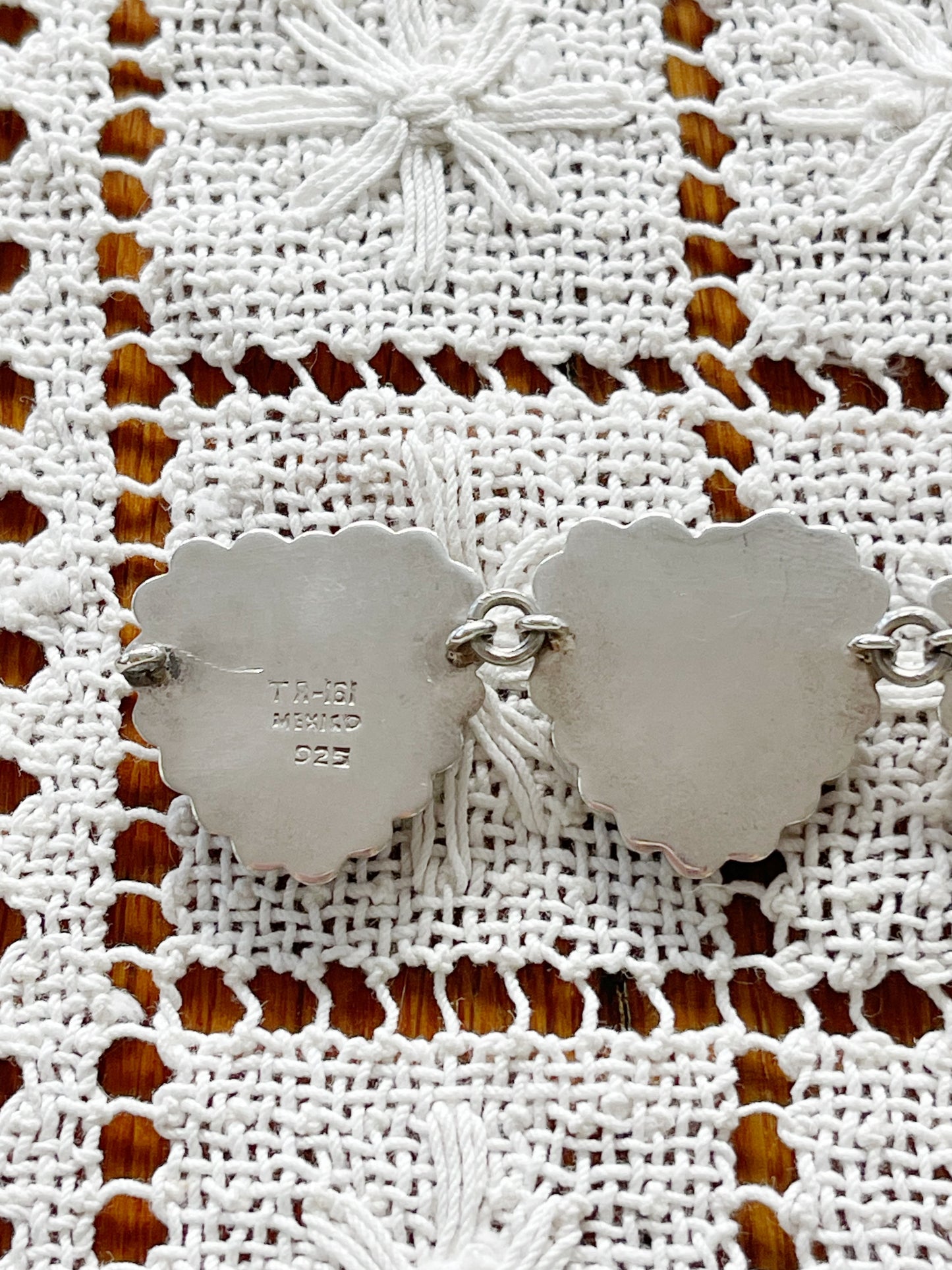 Vintage Mulch Stone Heart Silver Bracelet