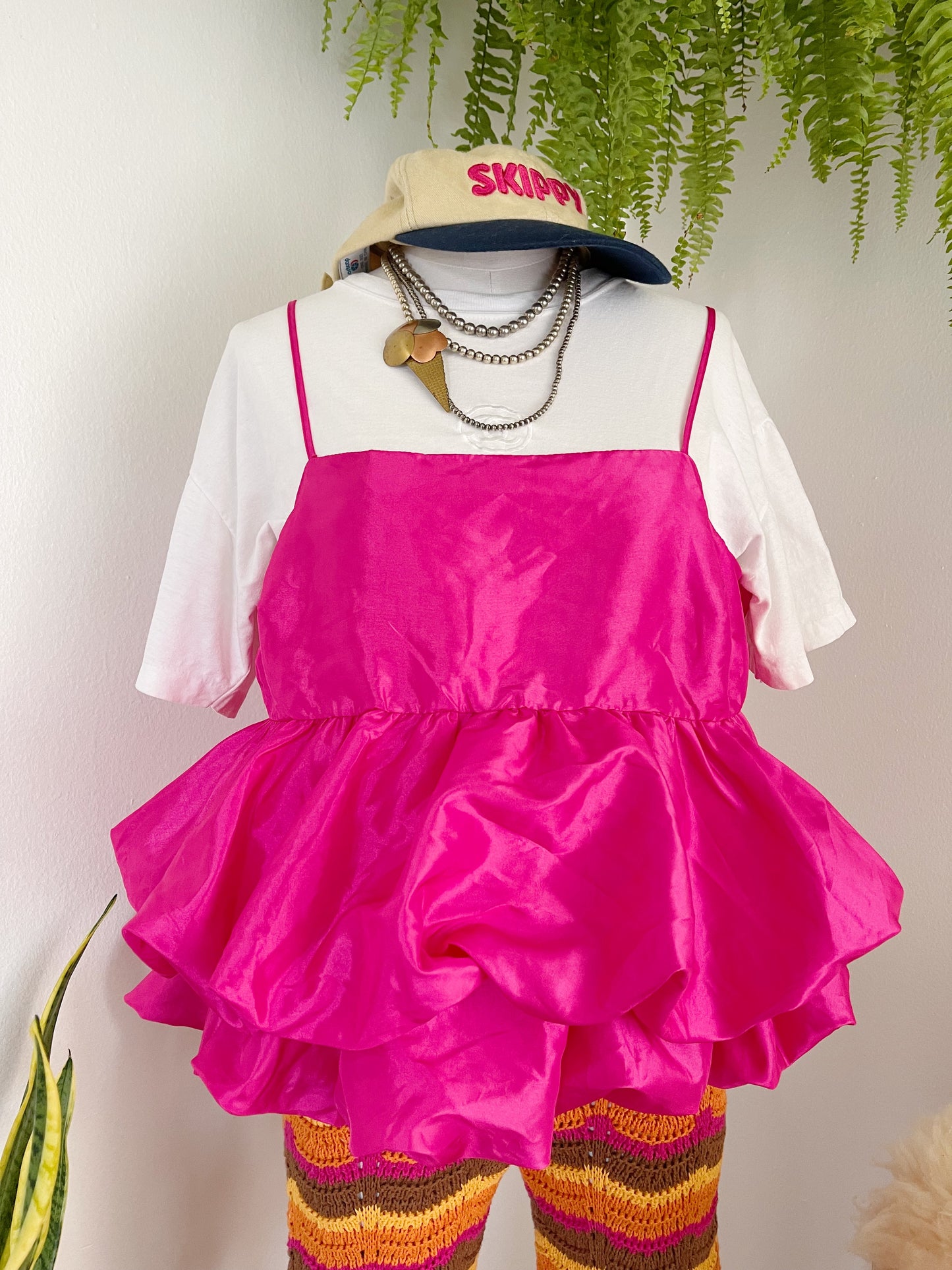 Hot Pink Frill Camisole.