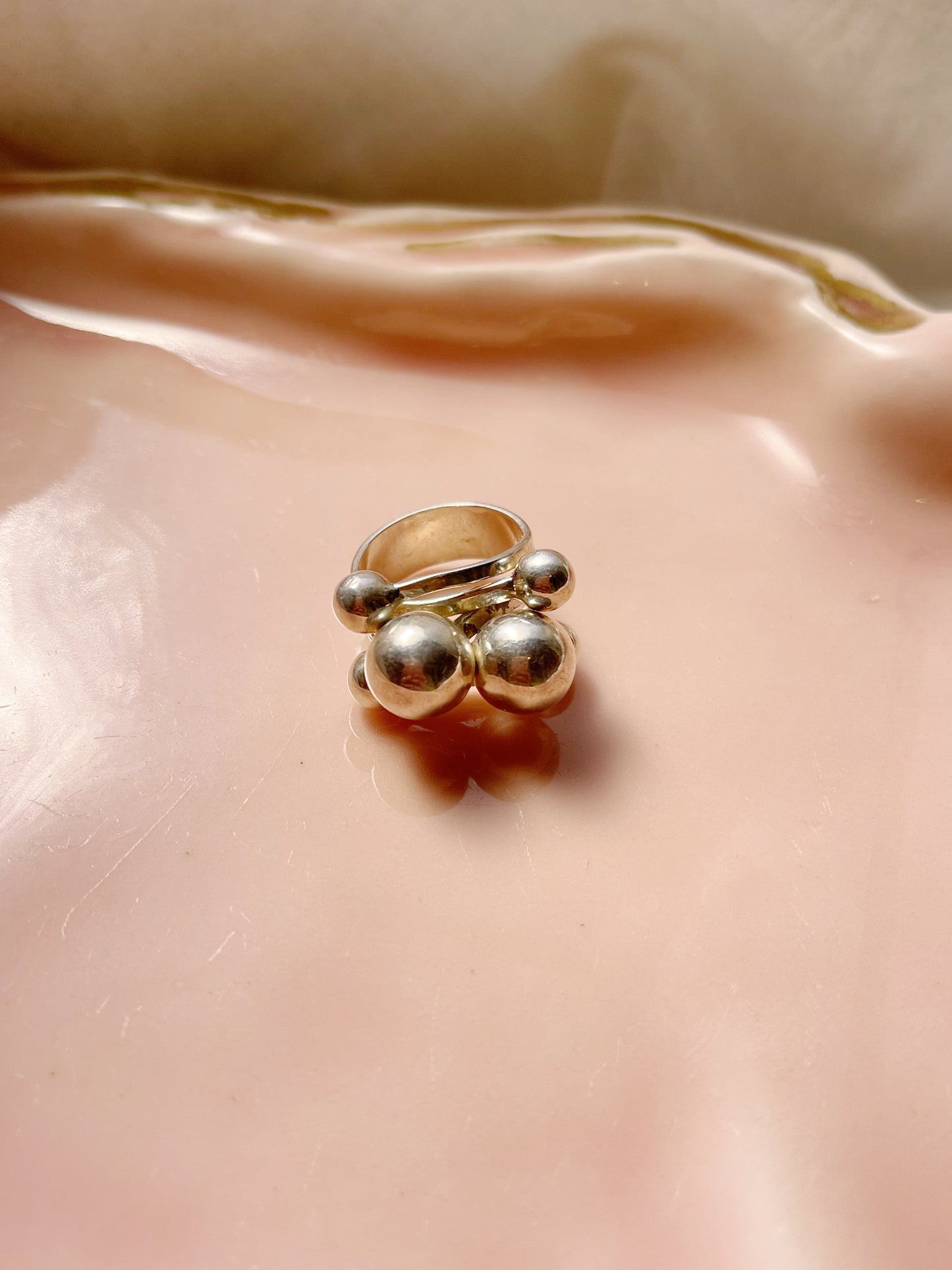 Made in Mexico DNA Silver Ball Ring
