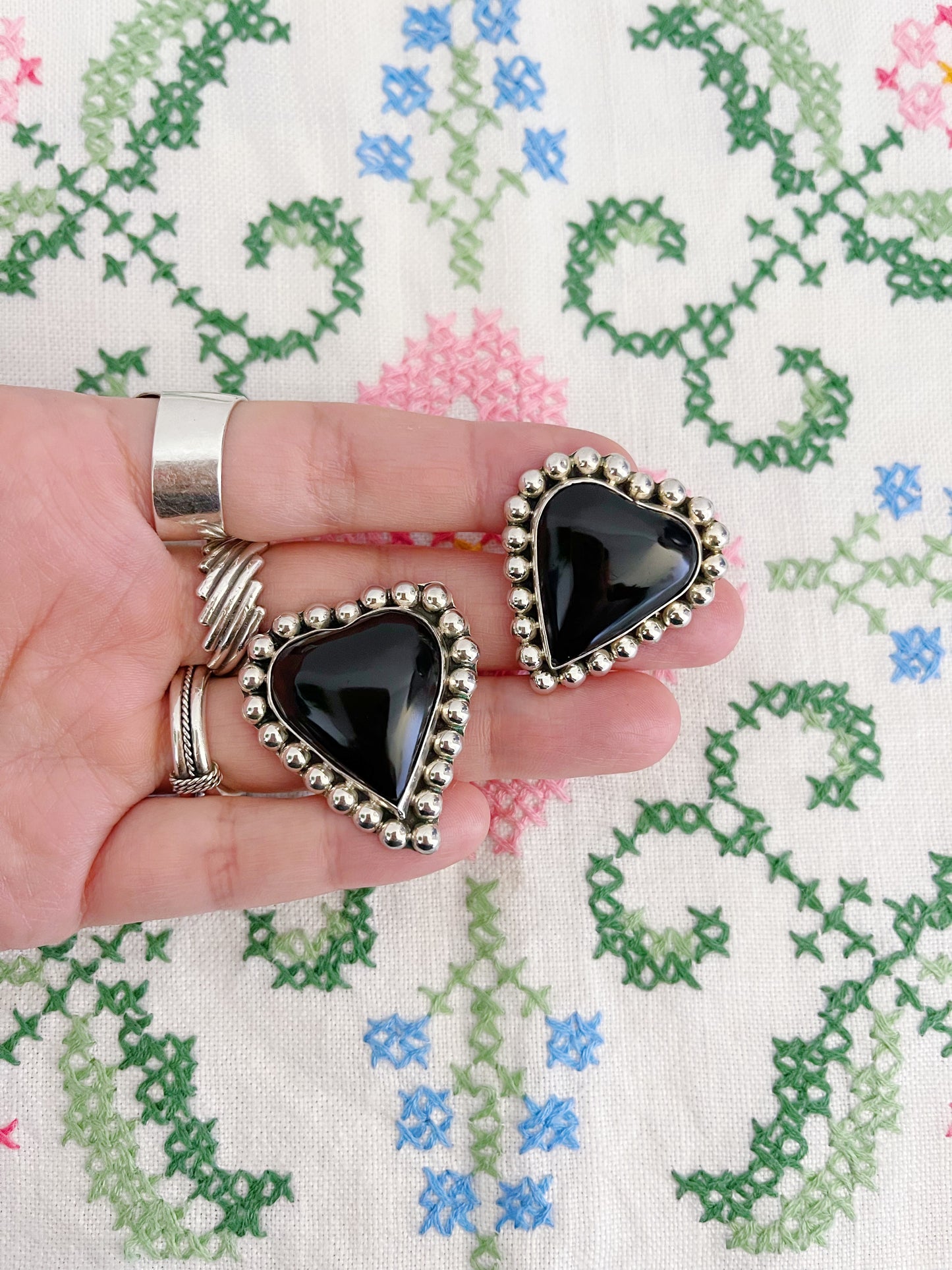 Vintage Large Heart Silver Pierce.