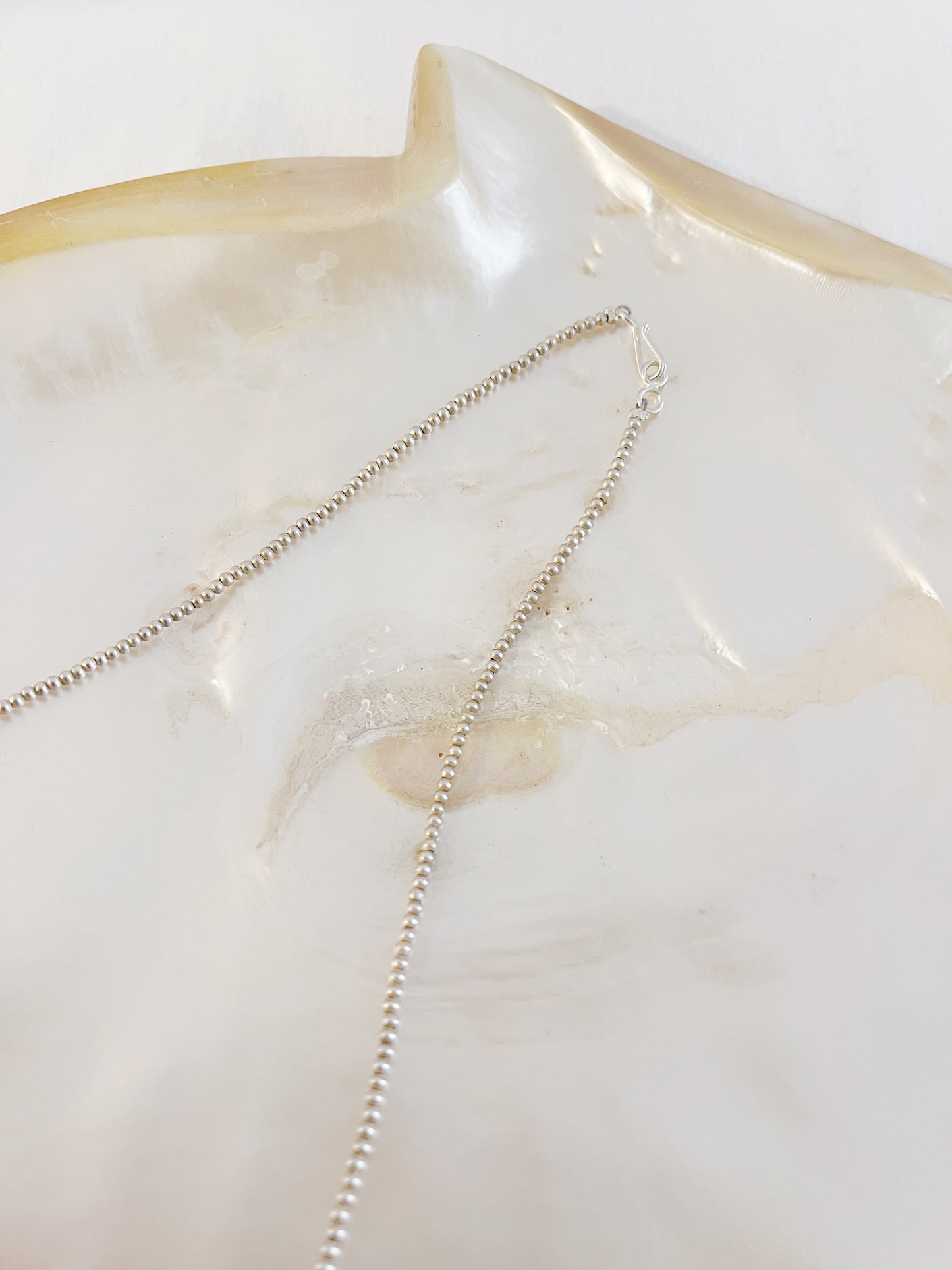 Navajo Shiny Micro Pearl Necklace 2mm 20 inc.