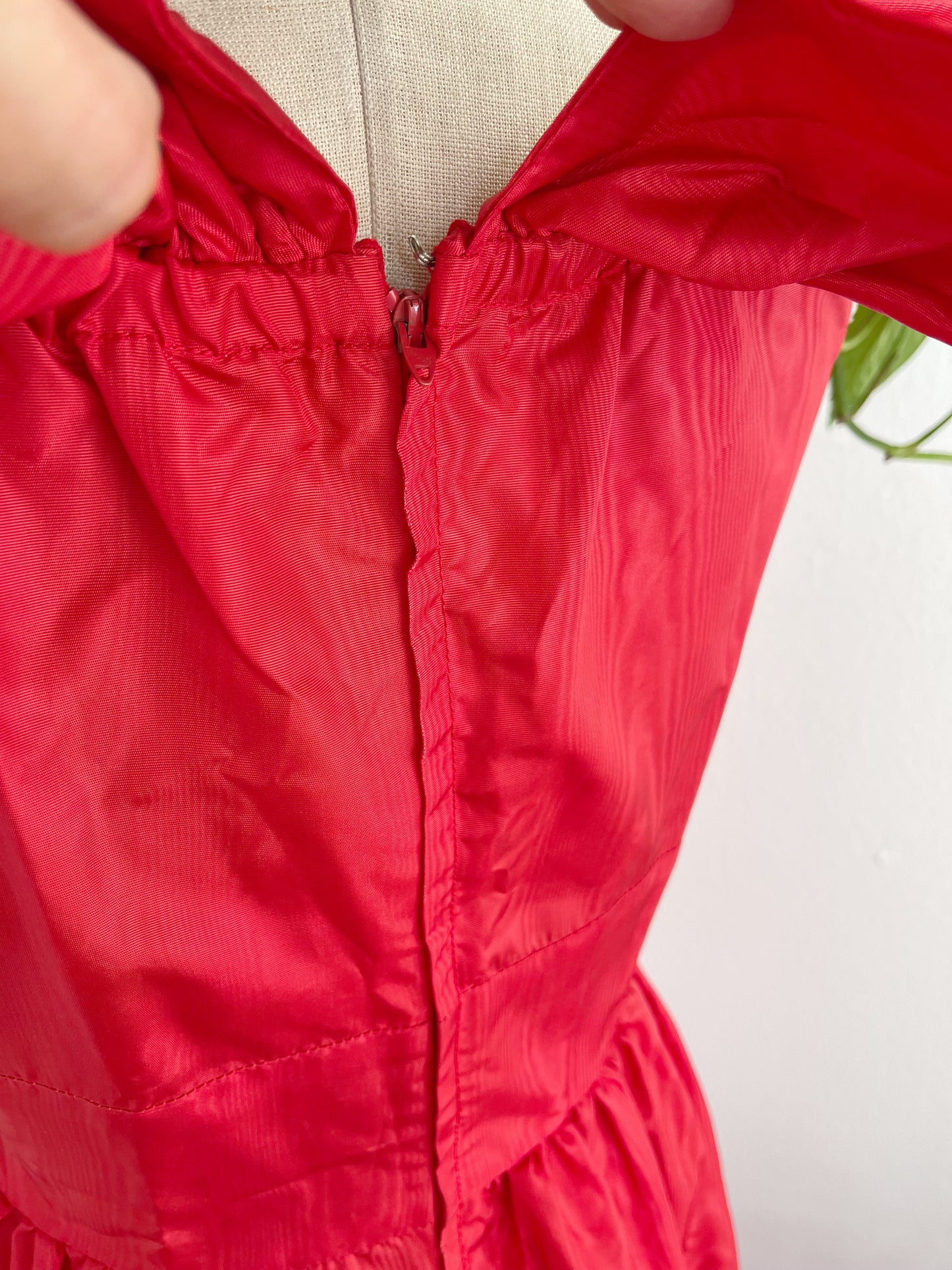 Vintage Red Long Dress With Patch.