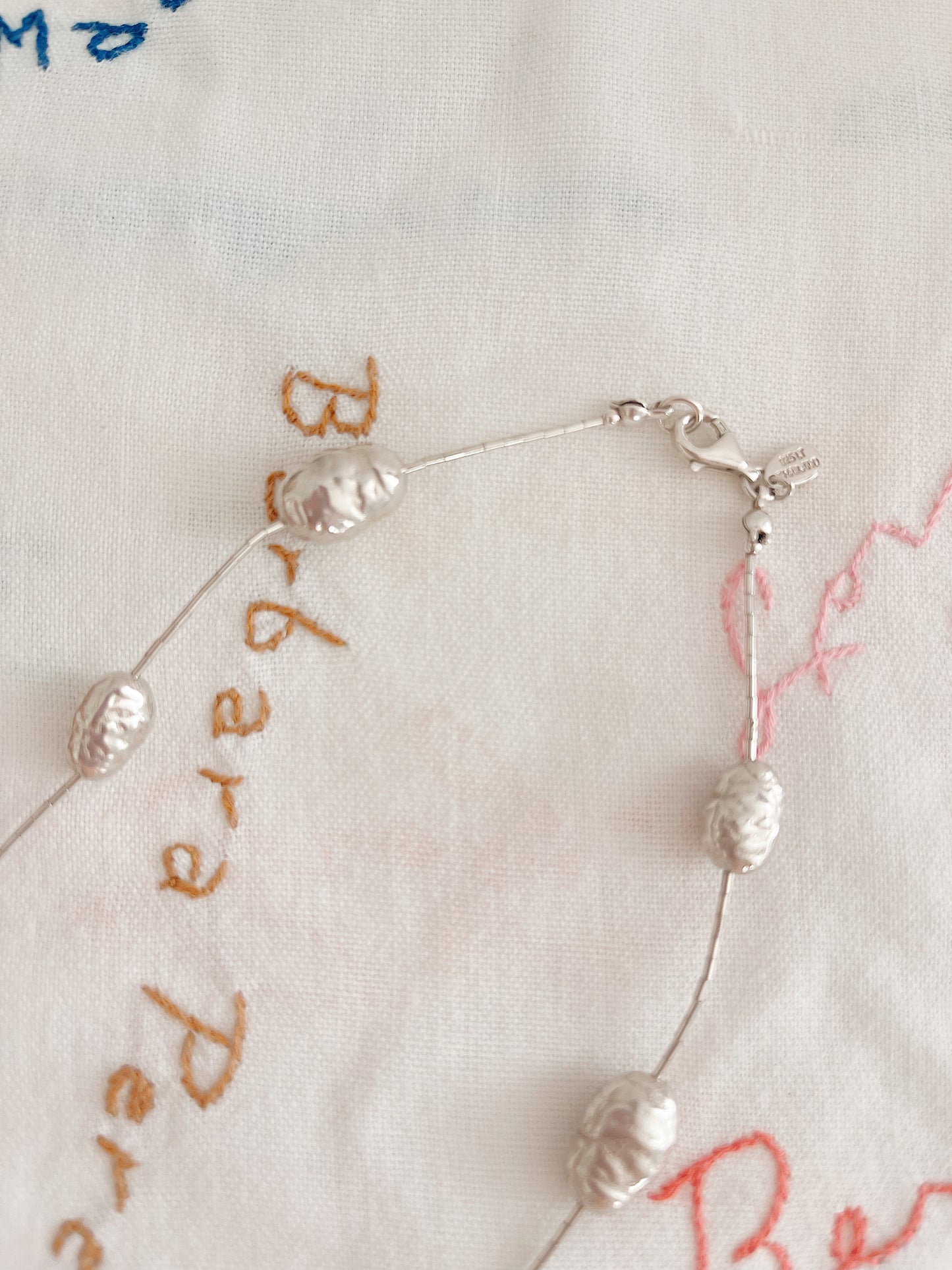 Silver Nugget and Beaded Necklace
