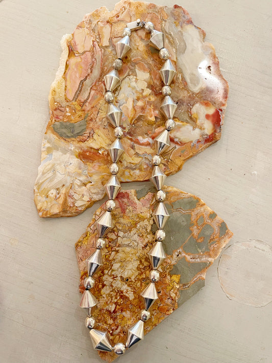 Vintage Rare Ball Beads and Triangle Corn Necklace