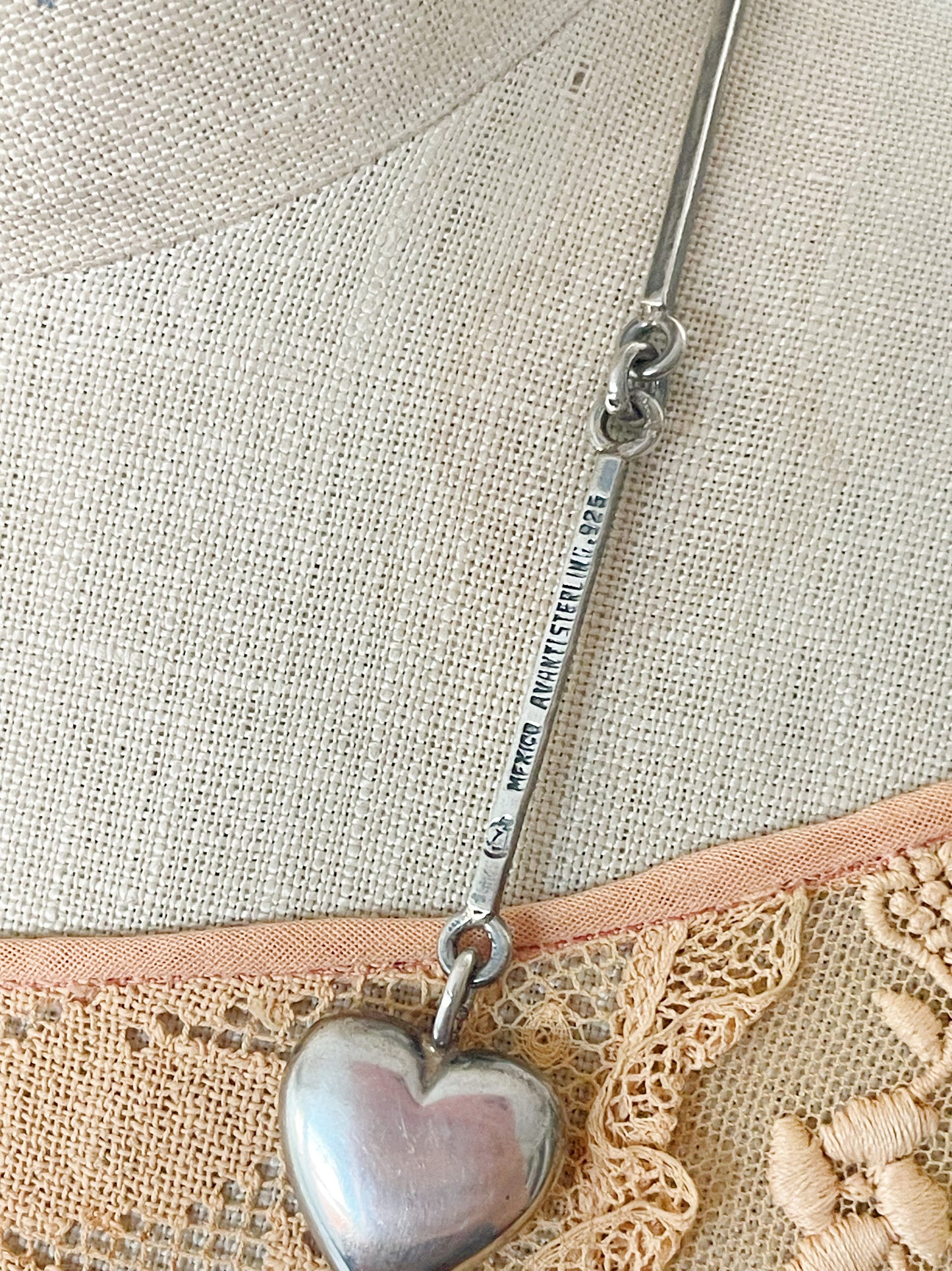 Vintage Avanti Silver Heart Necklace