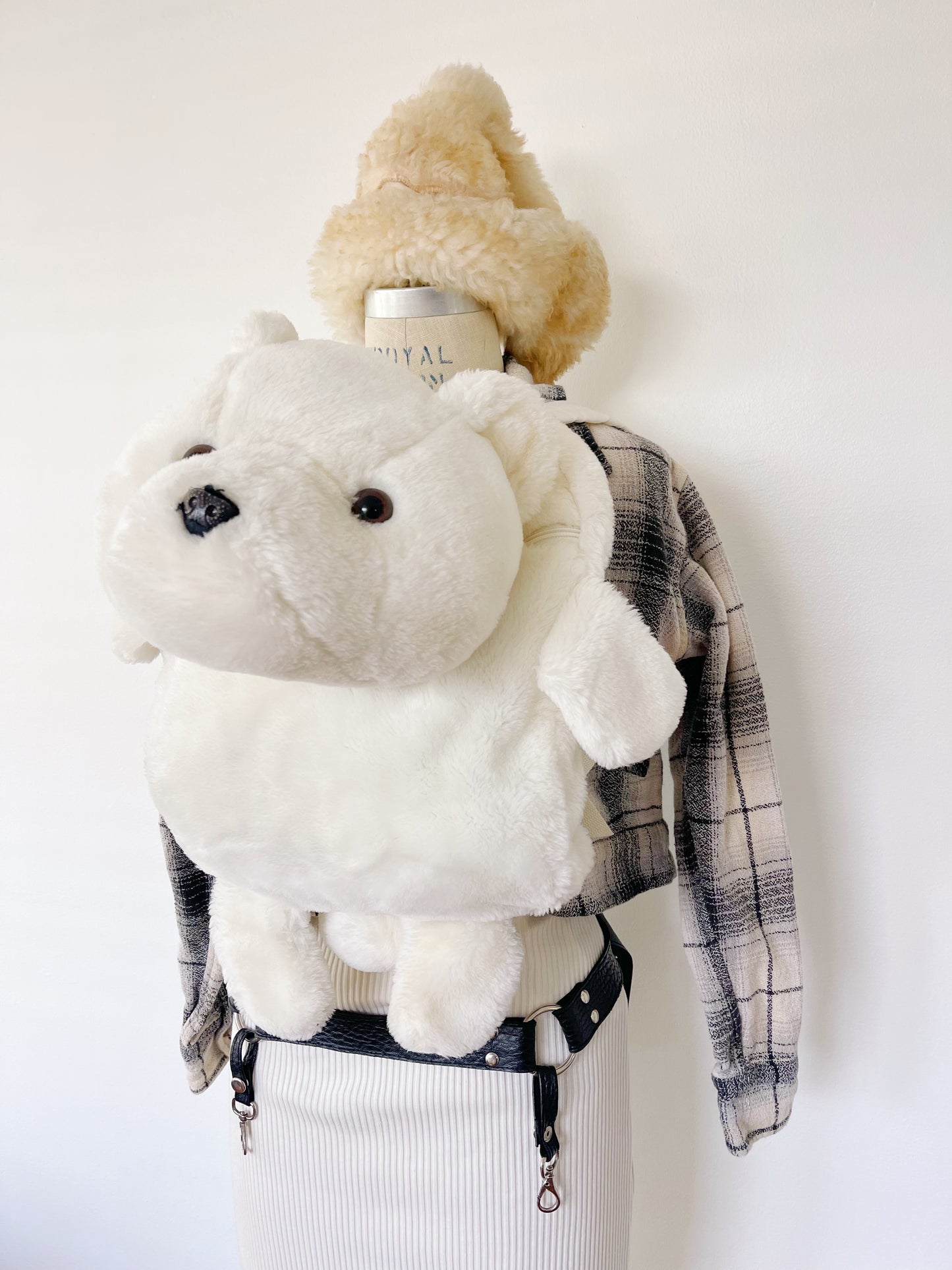 1986s DAYTON White Bear Plush Backpack