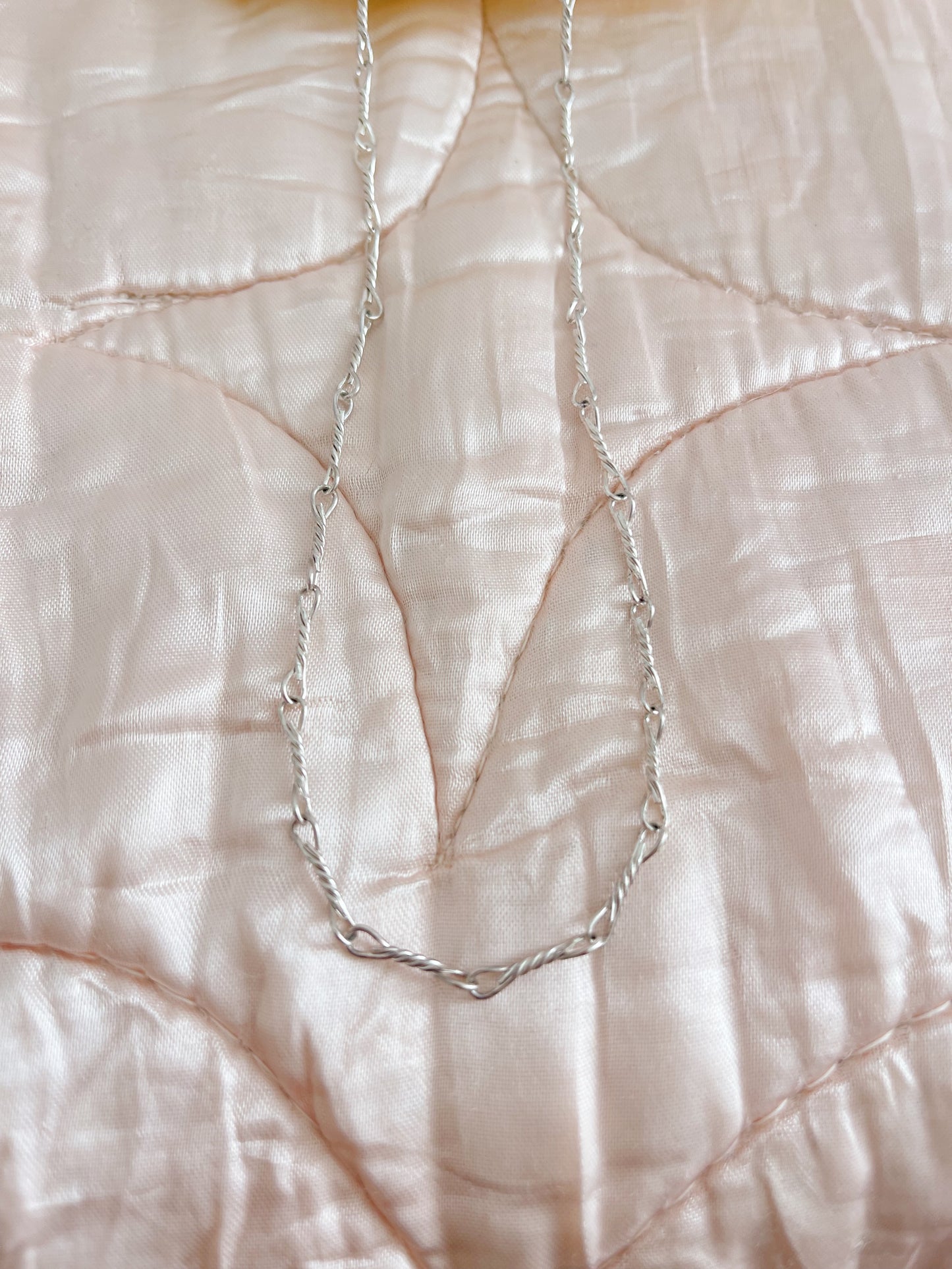 Twisted Bar Silver Necklace