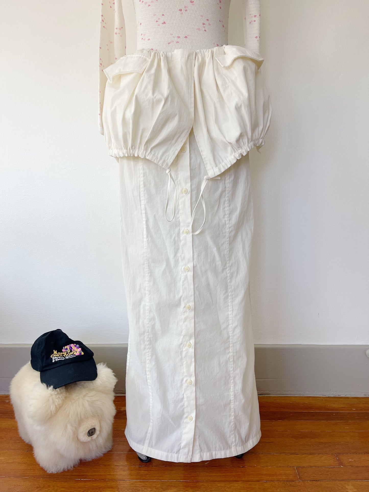 JACQUEMUS White Long Skirt