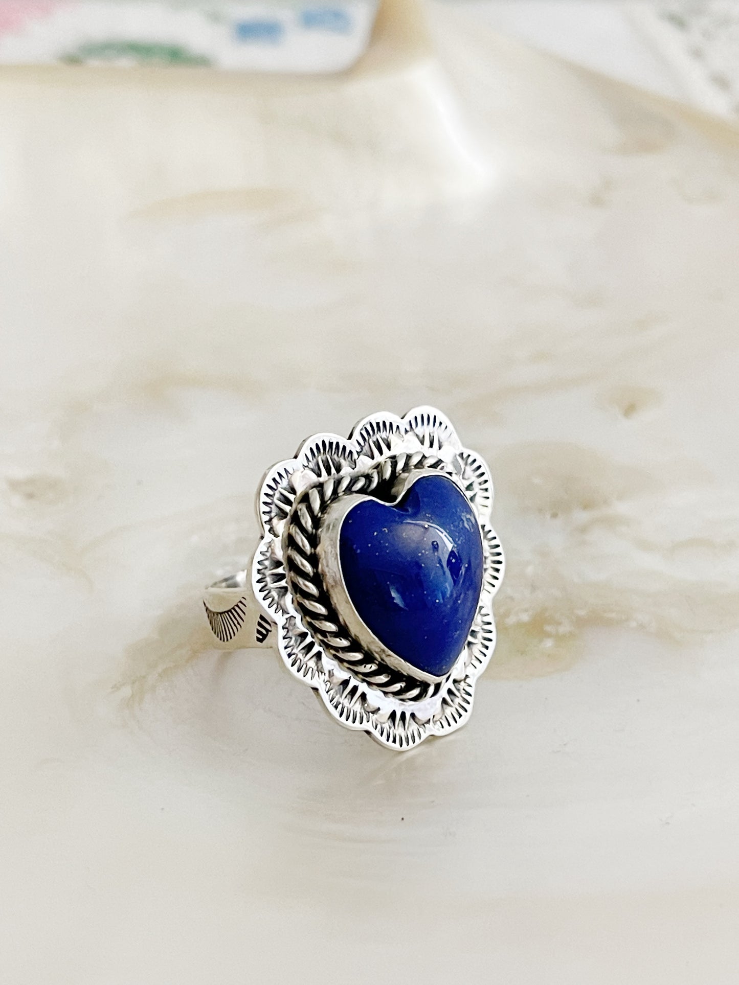 Arnold Goodluck Lapis Lazuli Heart Ring.