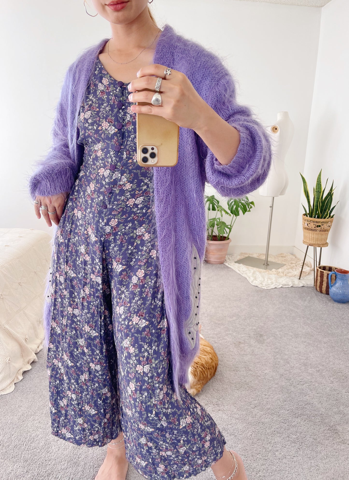 1990’s Flowered Rayon Jumpsuit.