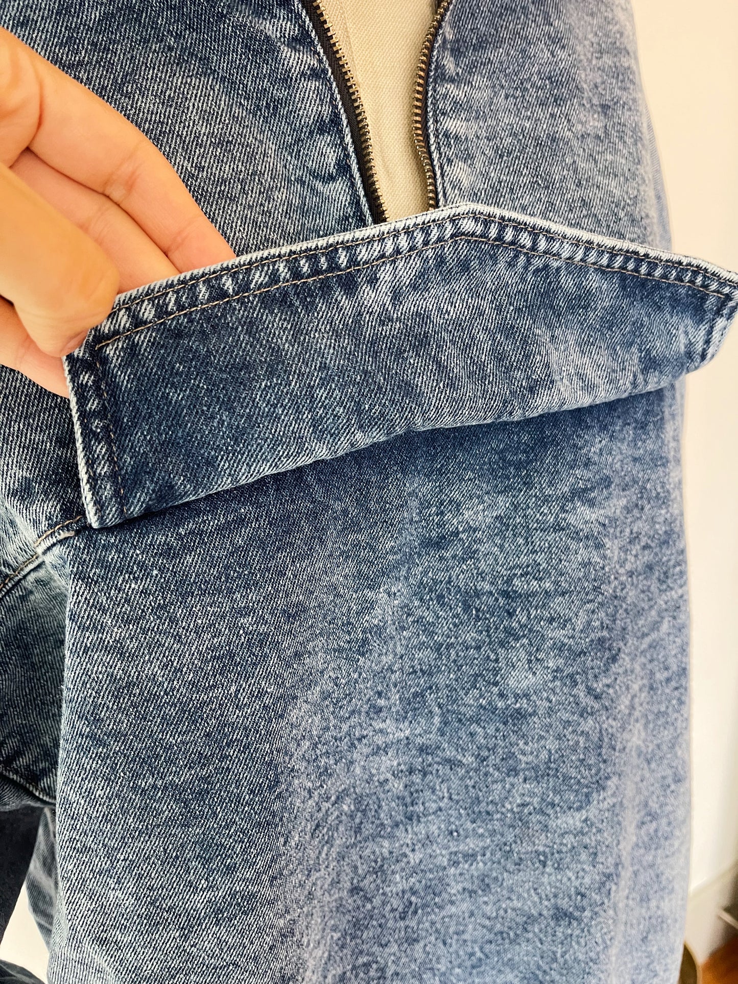 Cotton Denim Pullover Tops