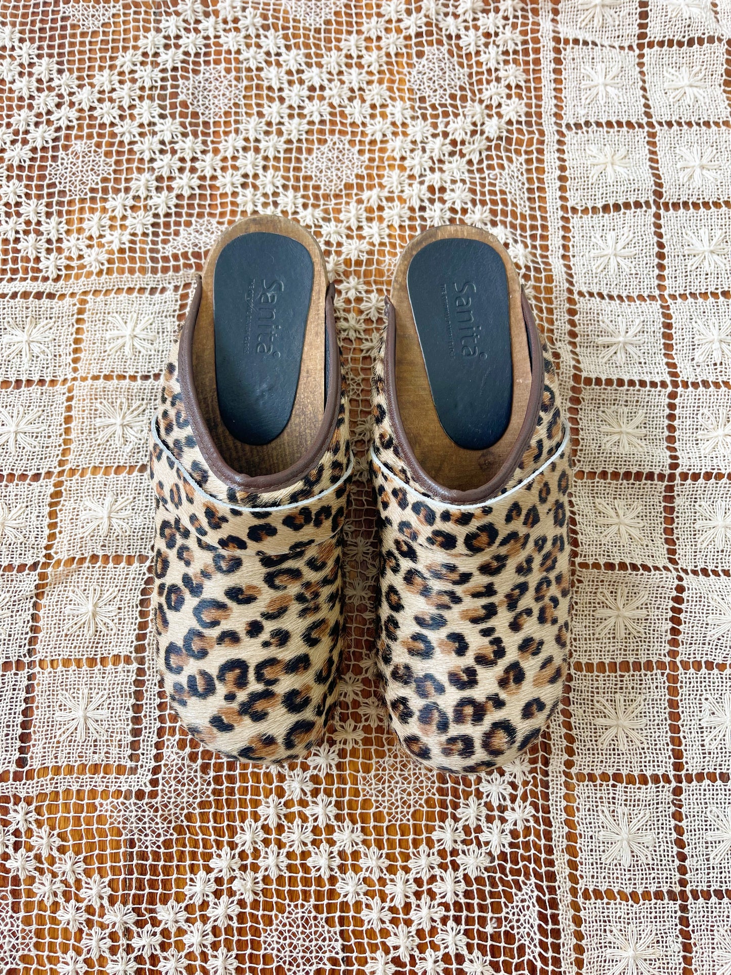 Leopard Unborn Calf Sabot
