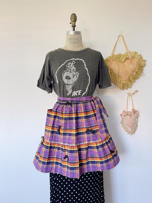 Vintage 1960s Ribbon Parched Apron
