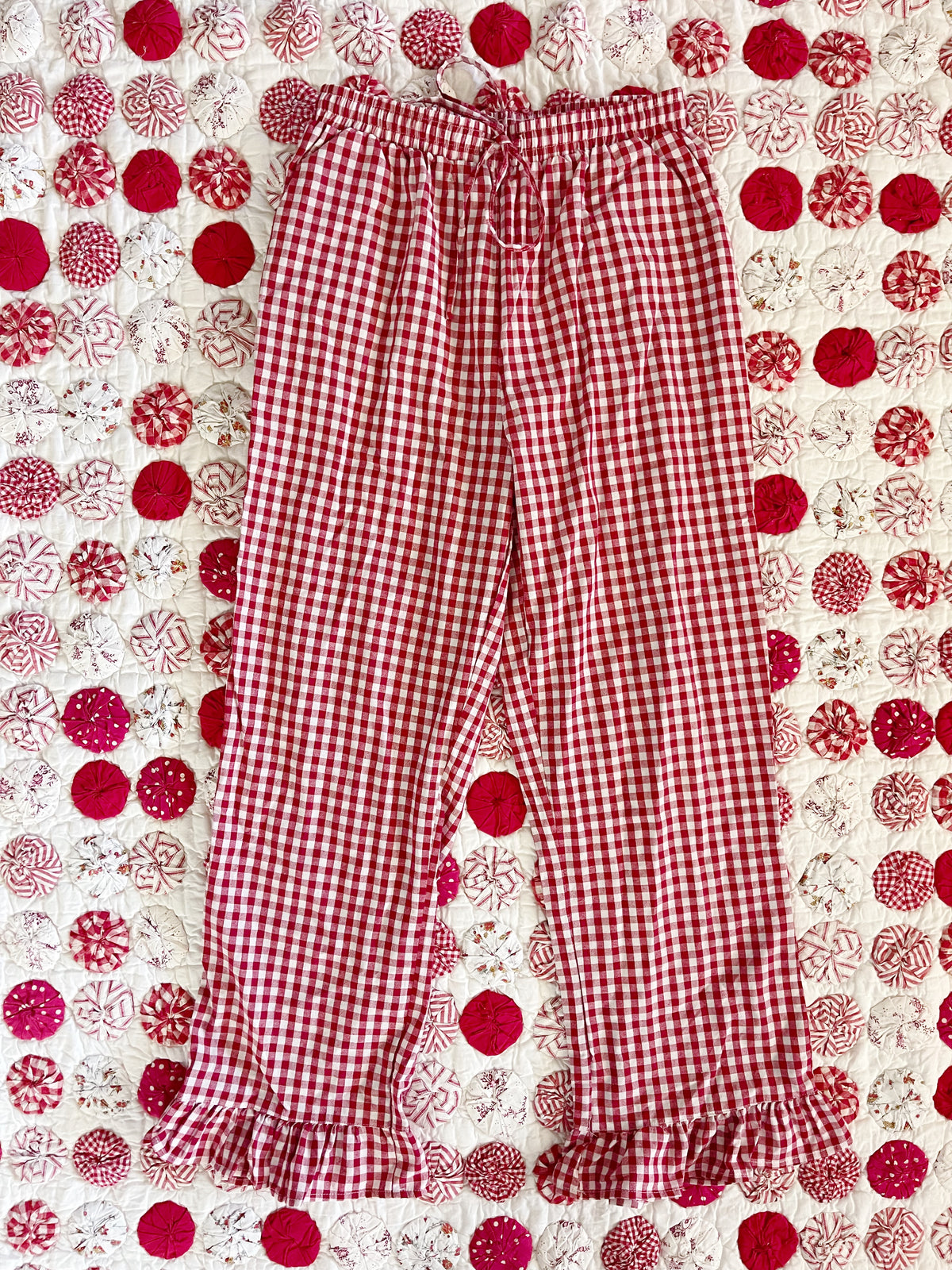 Red Color Gingham Checked Setup