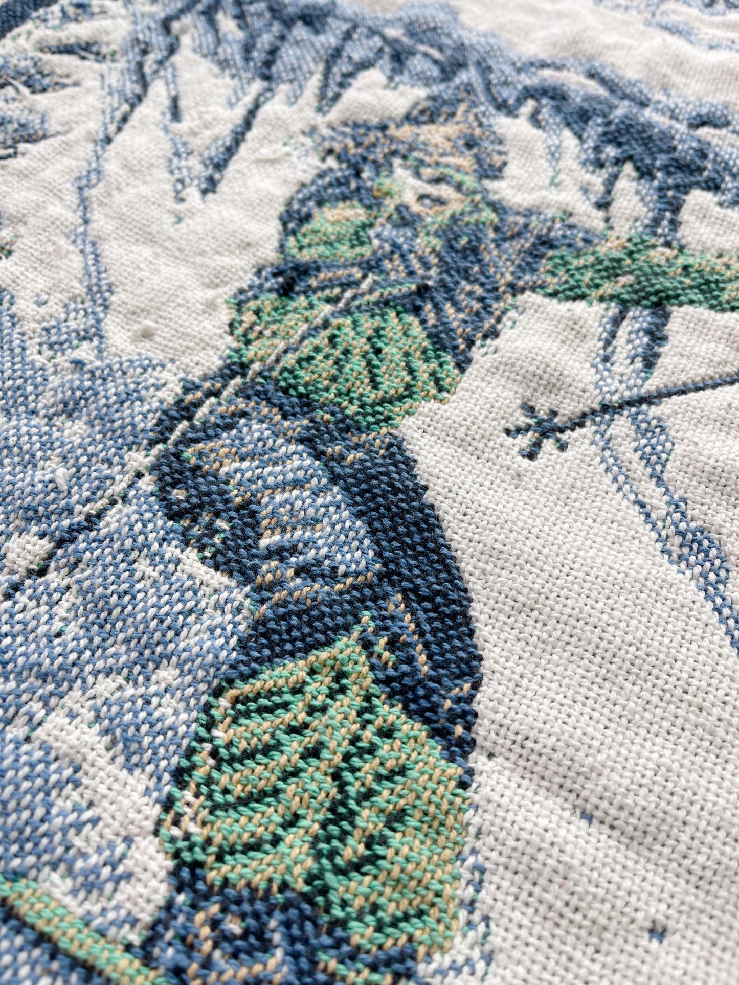 1990s Skier Cotton Blanket