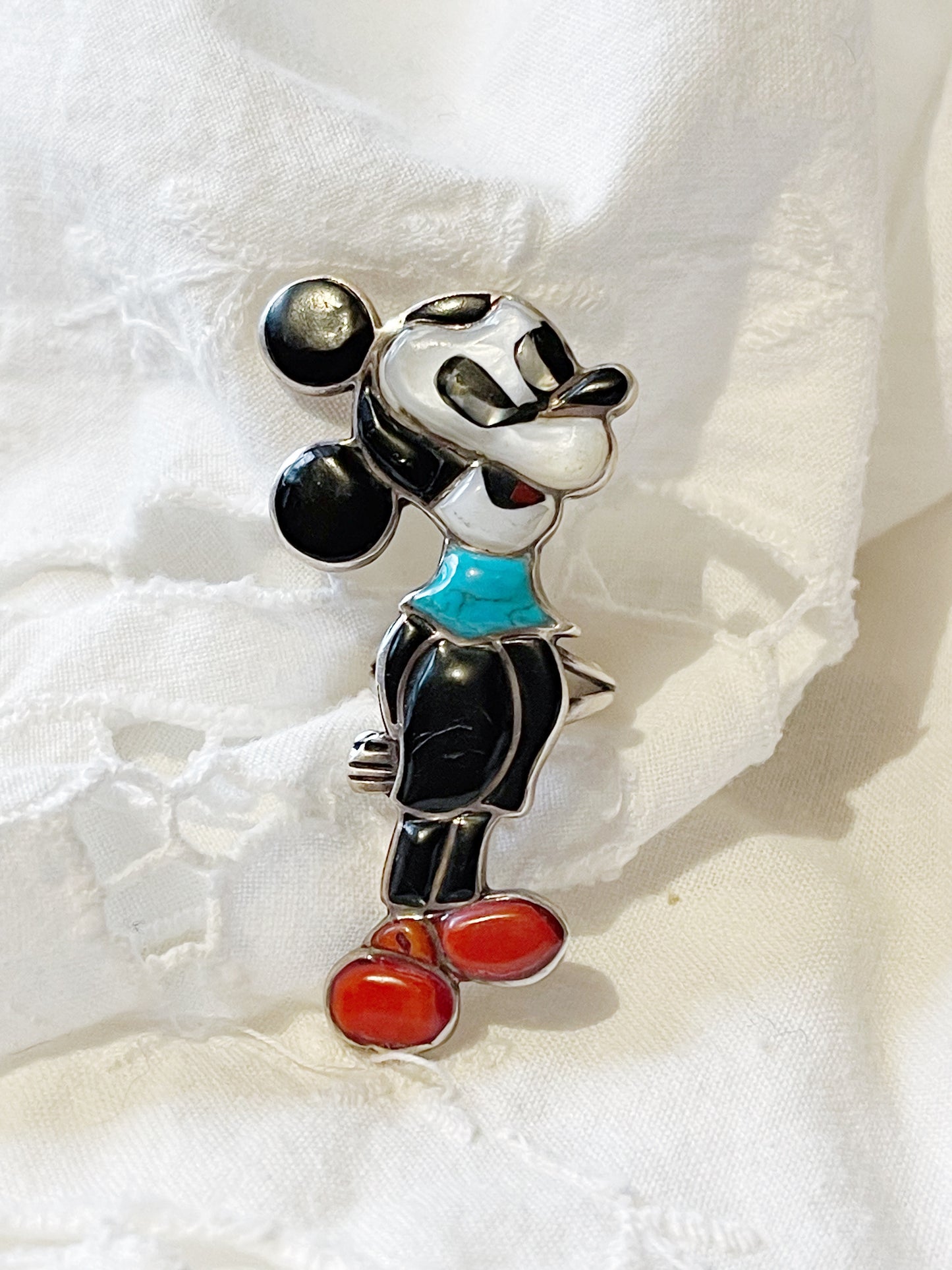 Vintage Zuni Inlay Mouse Ring