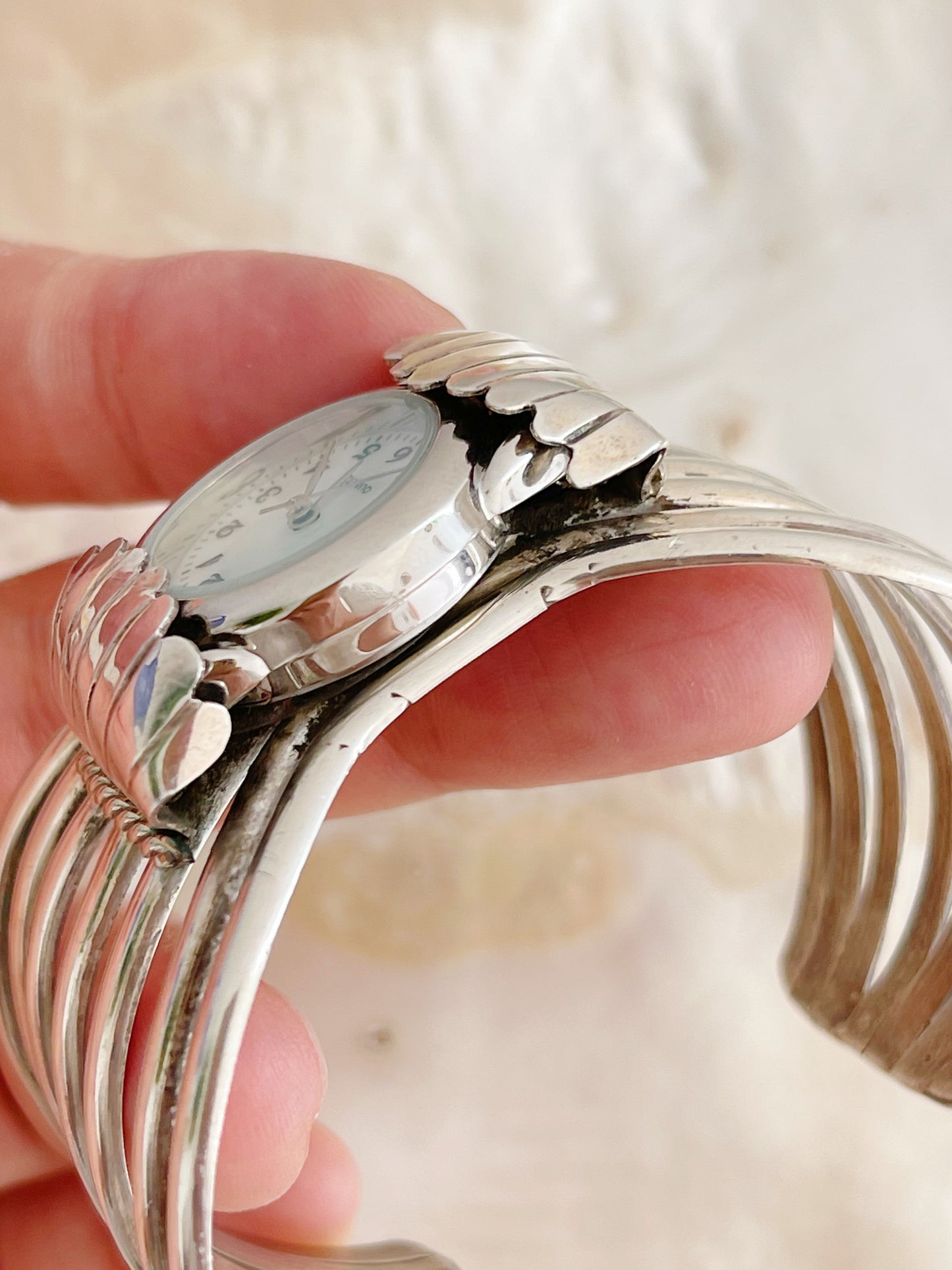 Navajo Silver Cuff Watch.