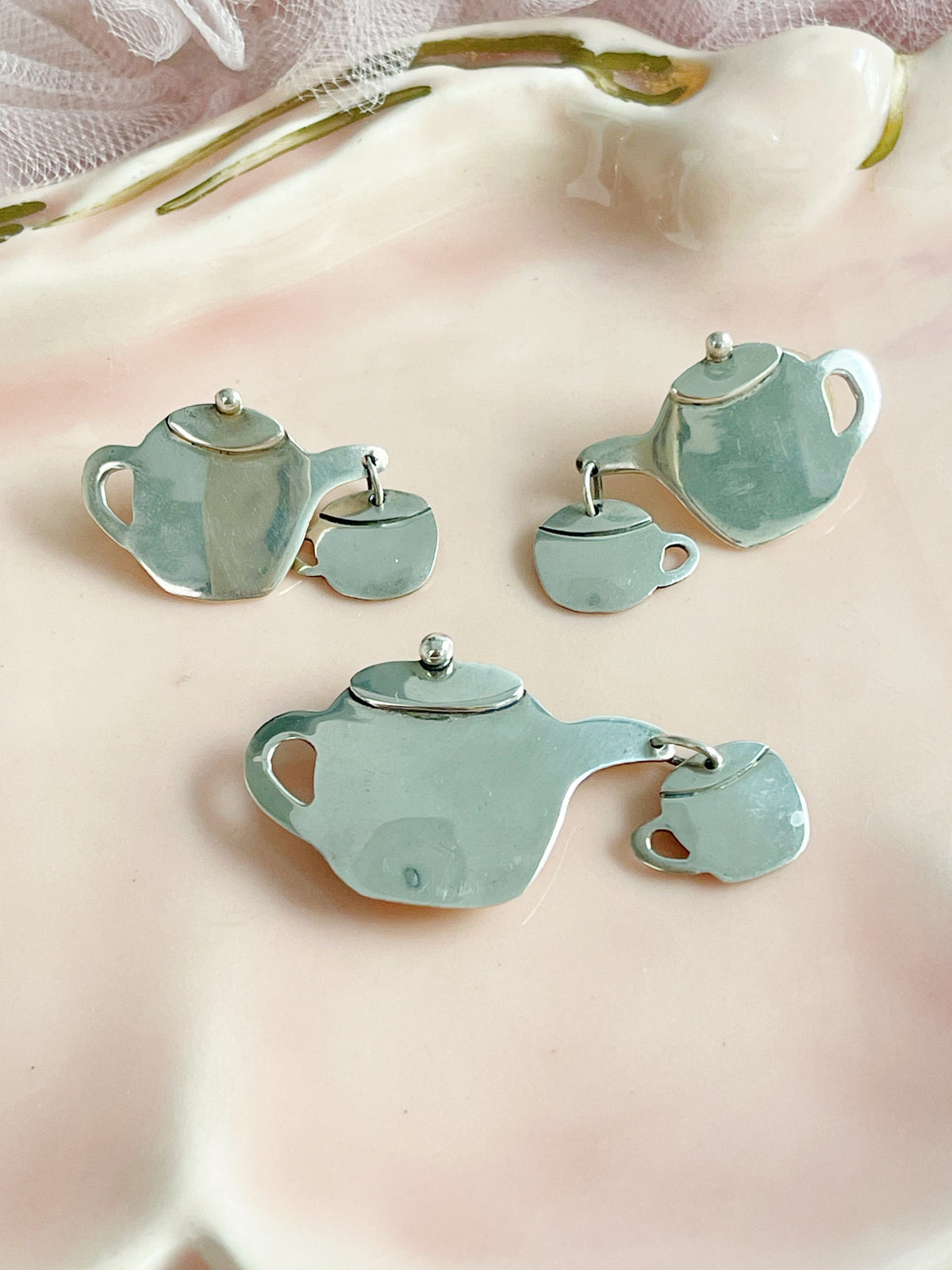Vintage Tea Pots Pierce and Brooch