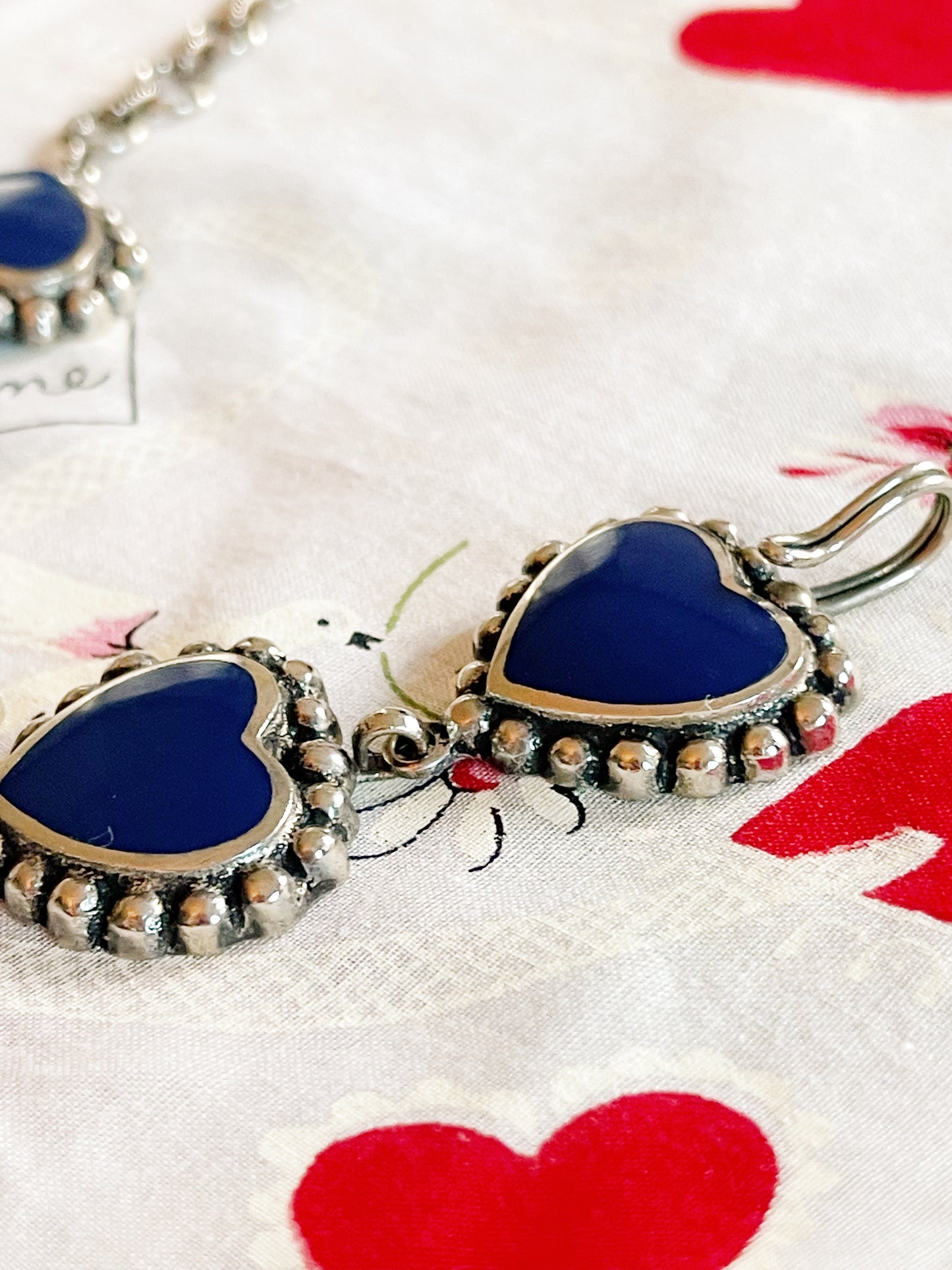 Vintage Enamel Heart Bracelet