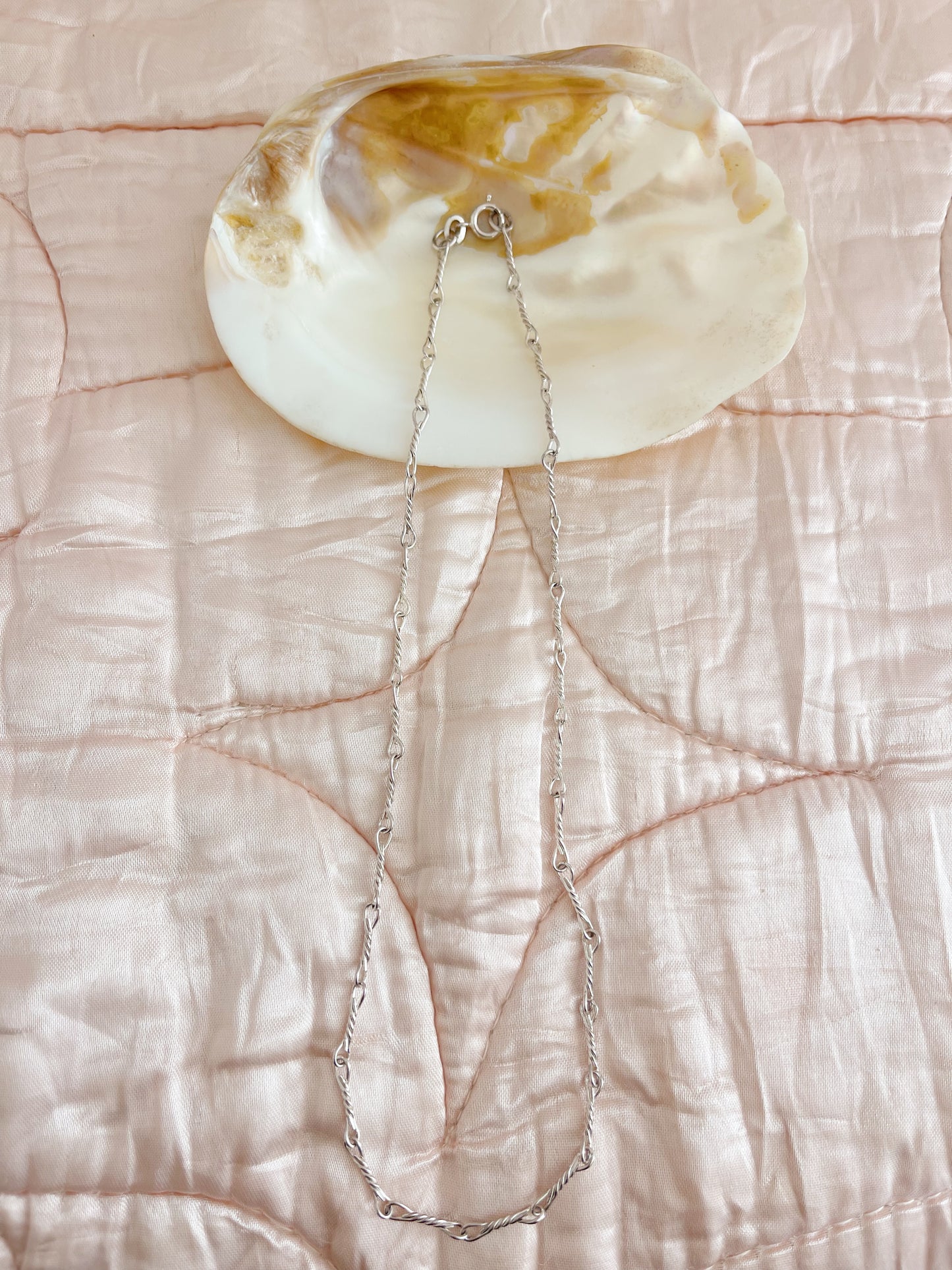 Twisted Bar Silver Necklace
