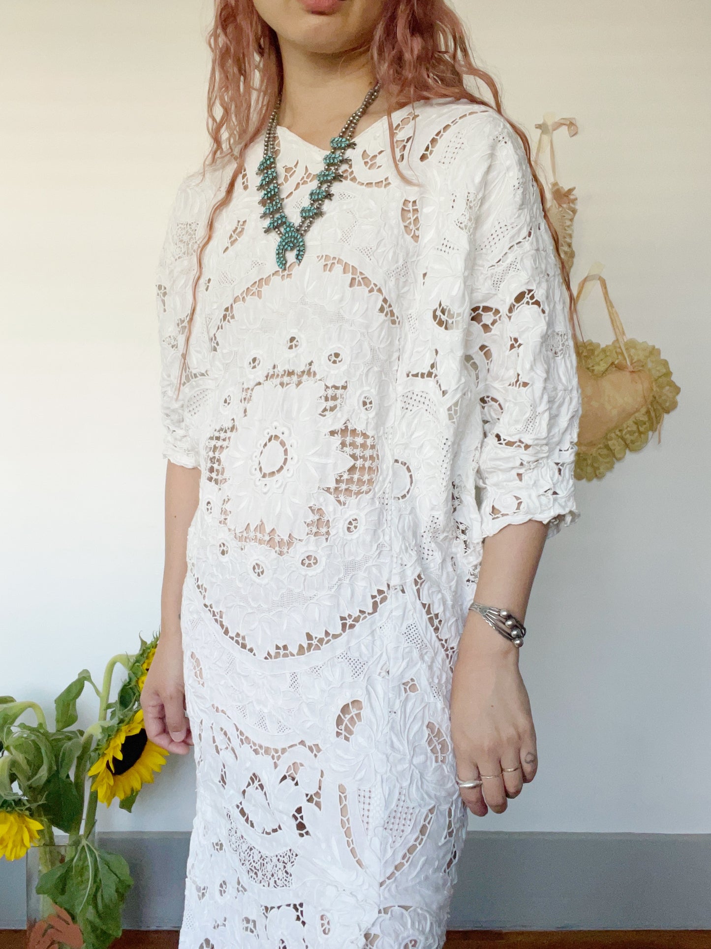 Vintage Cotton Tablecloth Dress