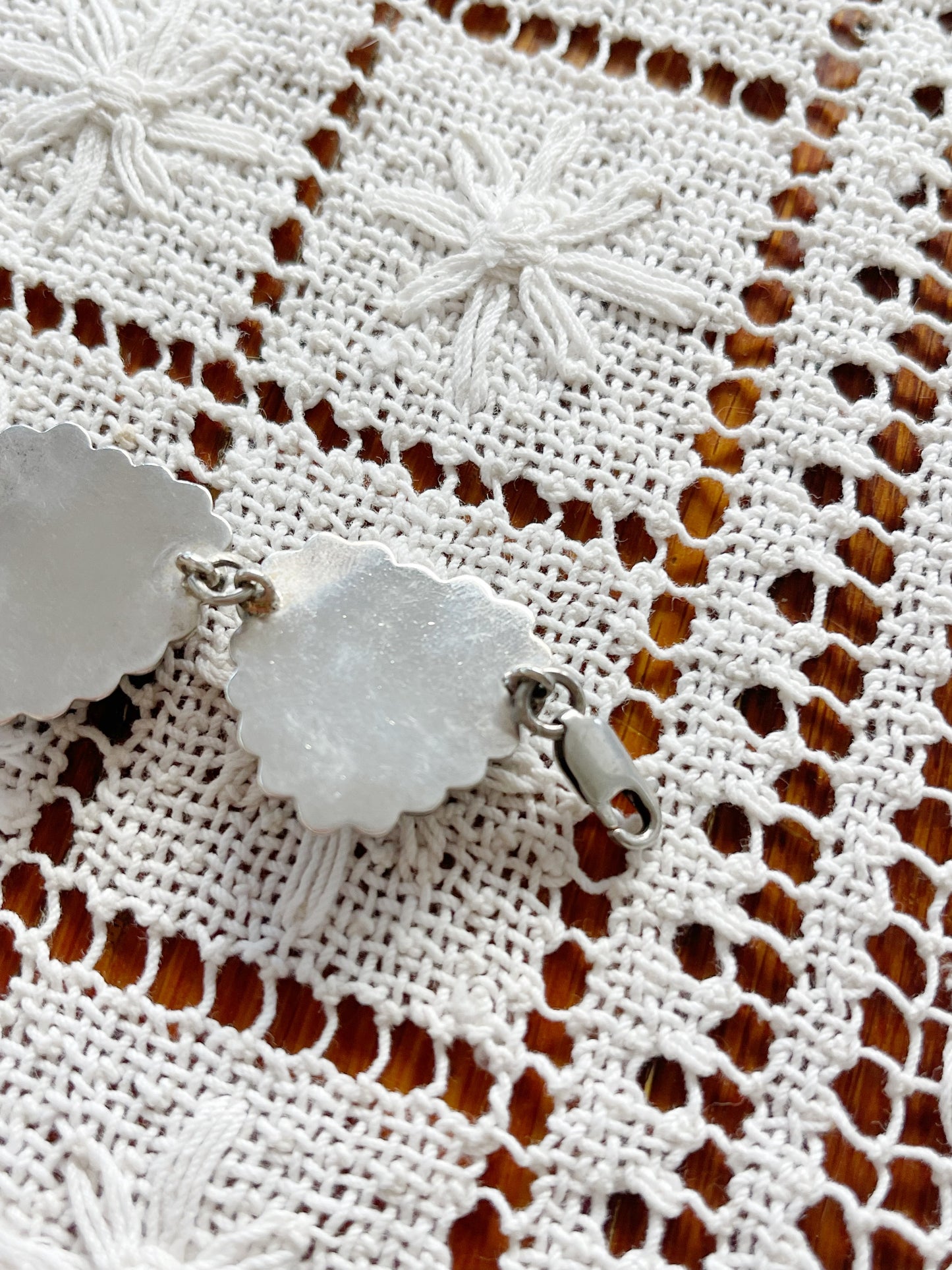 Vintage Mulch Stone Heart Silver Bracelet