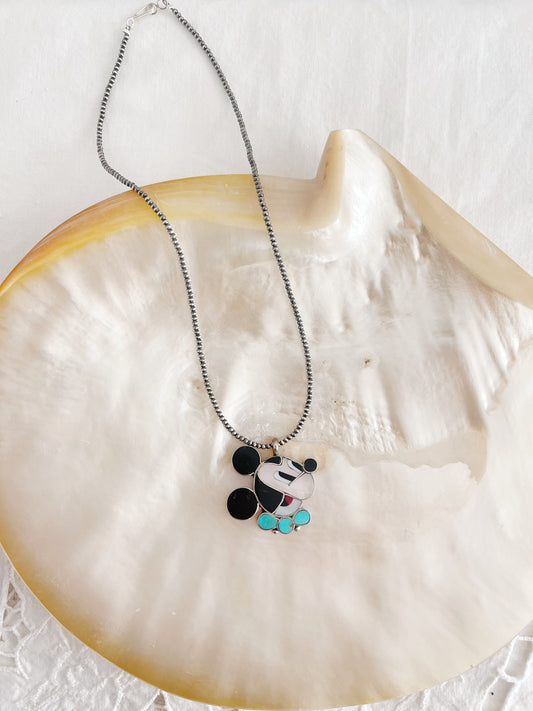 Vintage Zuni Mickey Necklace!