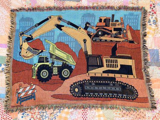 So Funny! Excavator Car Blanket