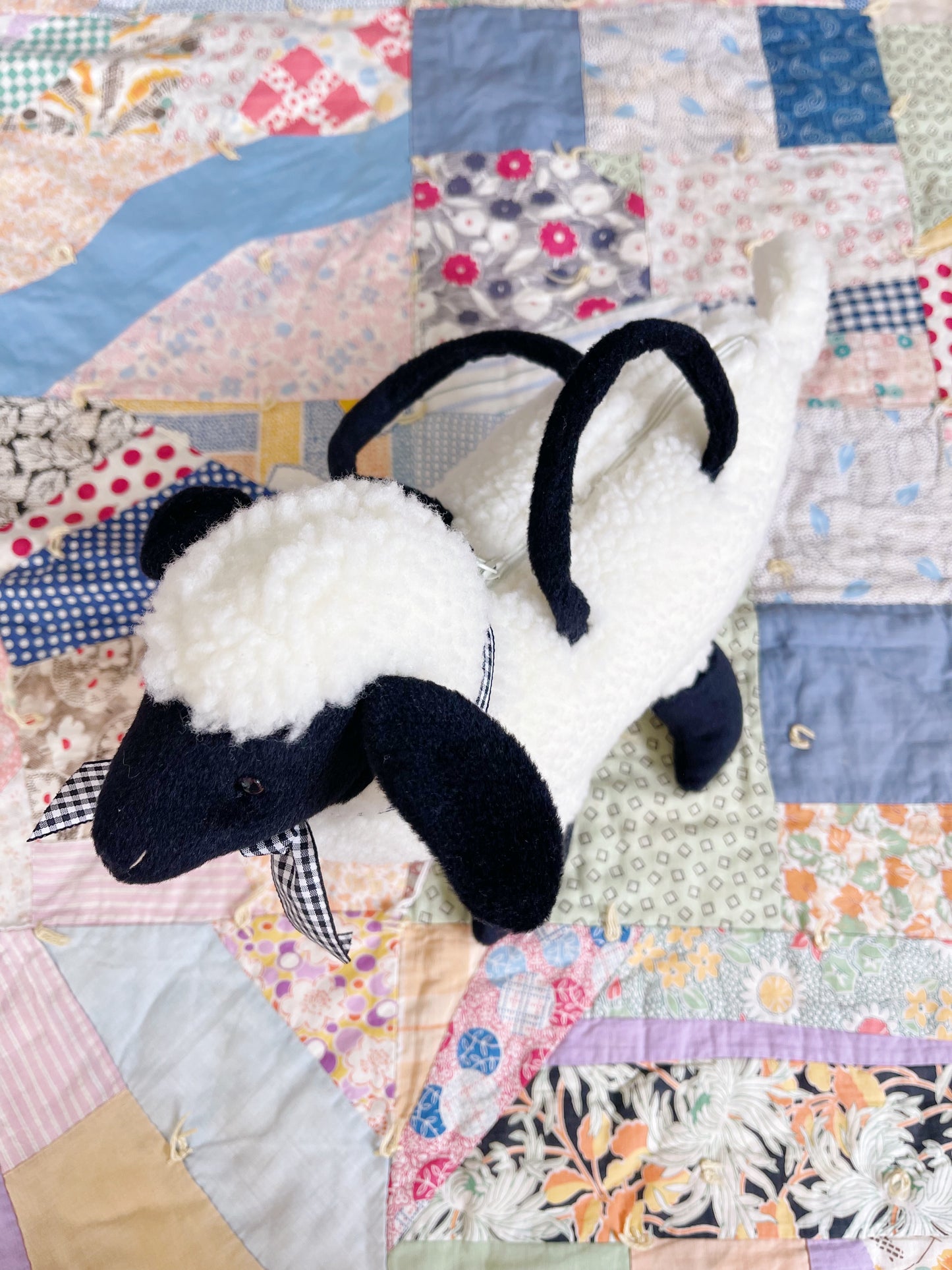 Black Sheep Plush Hand Bag Purse