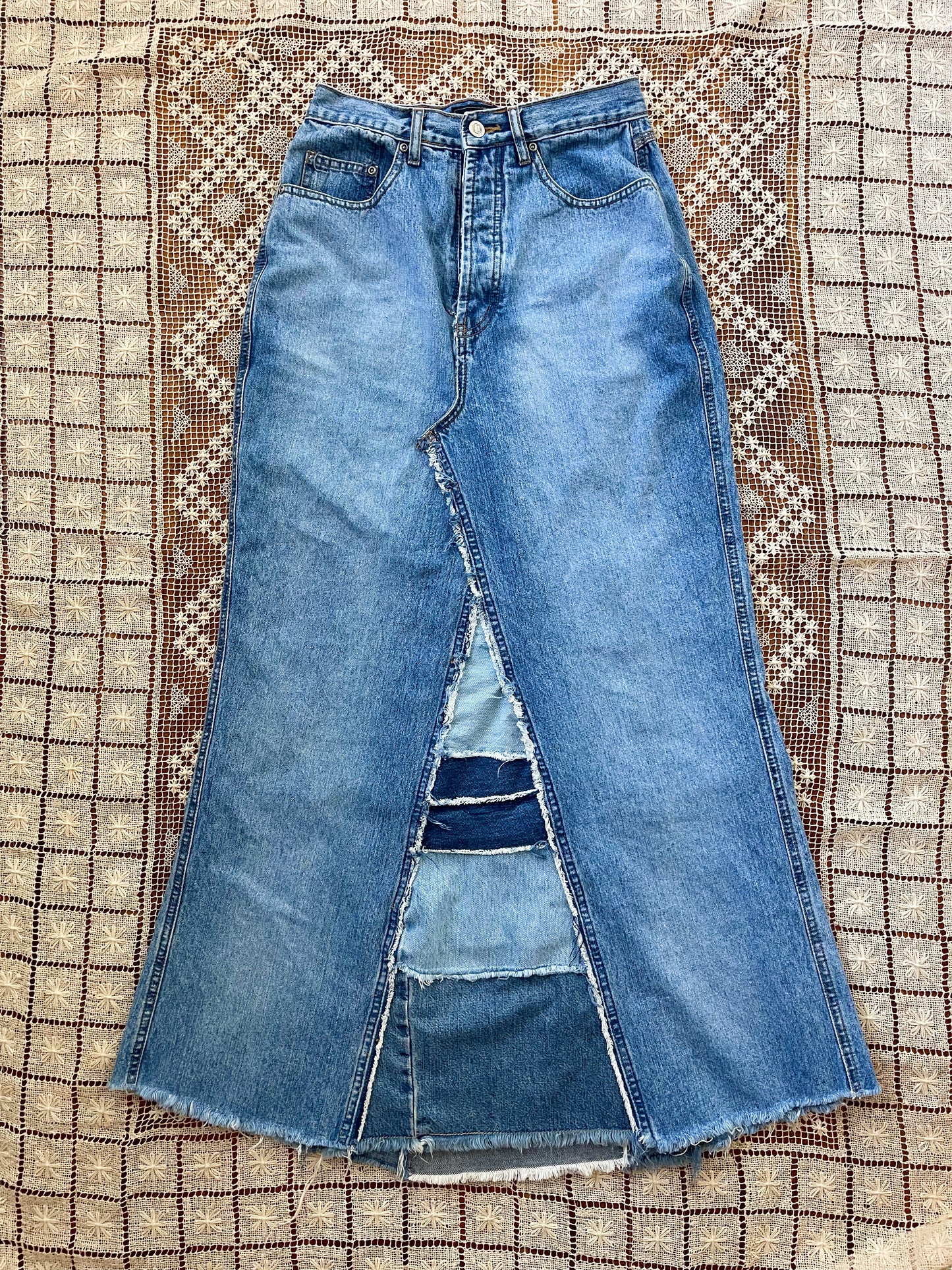 Remake Denim Maxi Skirt