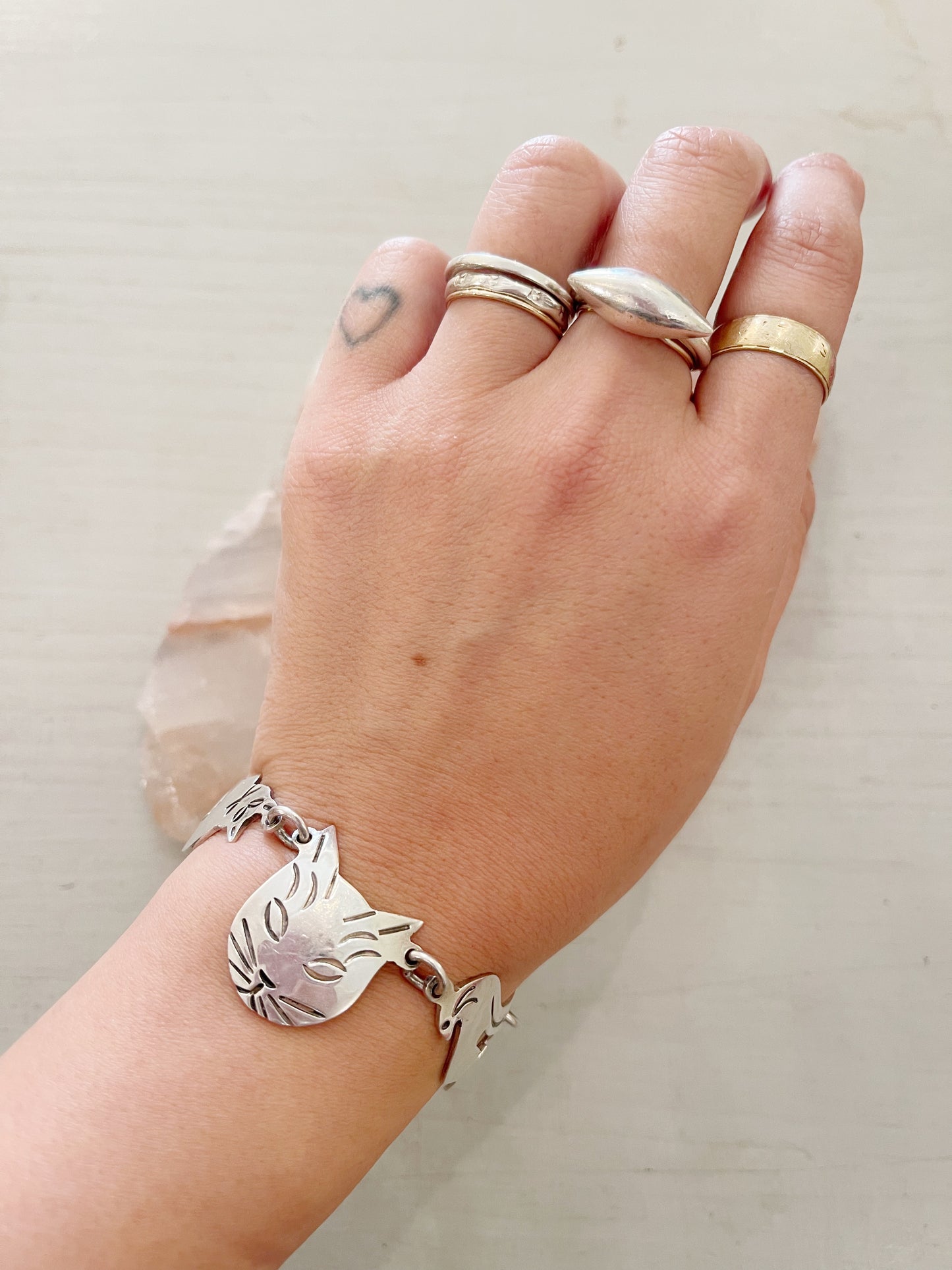 1990‘s Cats Sterling Silver Bracelet