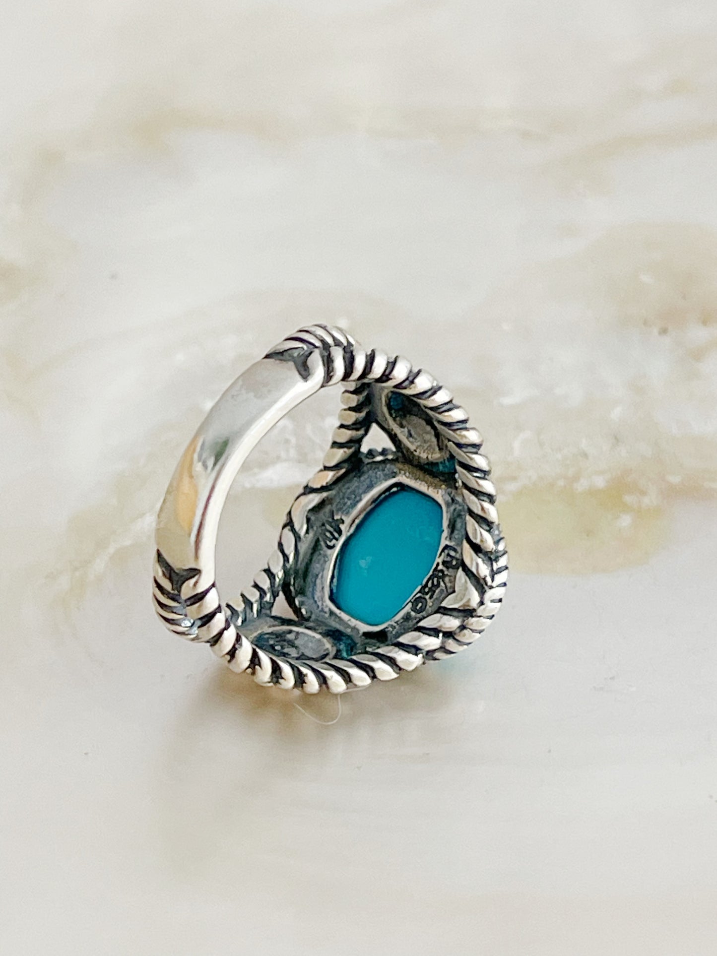 Navajo Turquoise Flowered Ring.