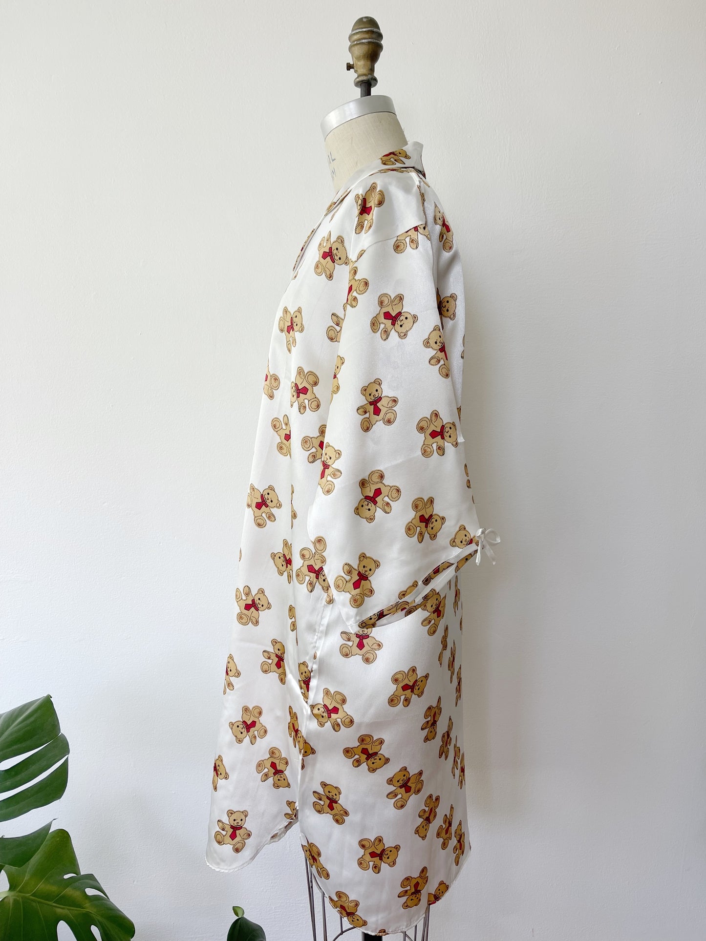 Dead Stock Bear Printed Silk Long Shirt
