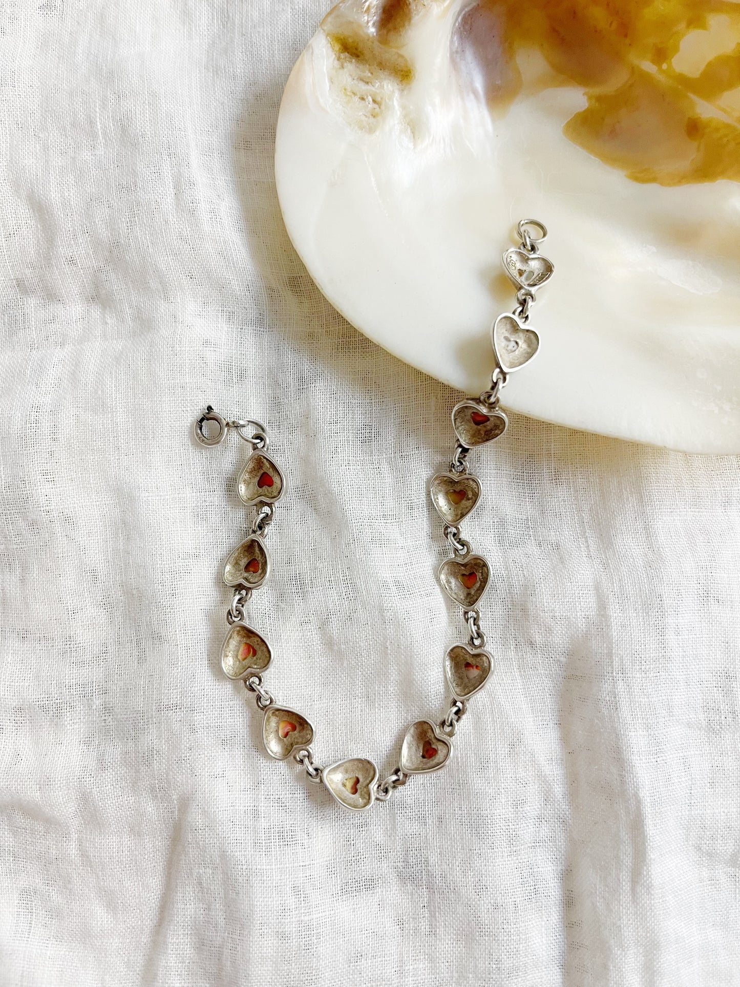 Tiny Heart with Rhodochrosite Bracelet