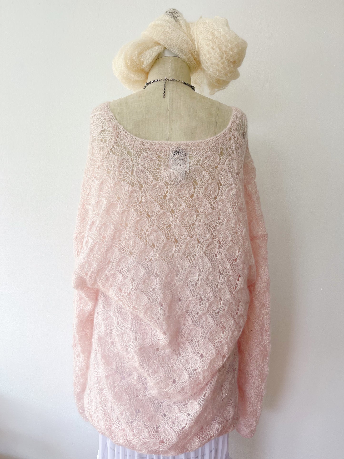 Lame Pink Long Knit Sweater