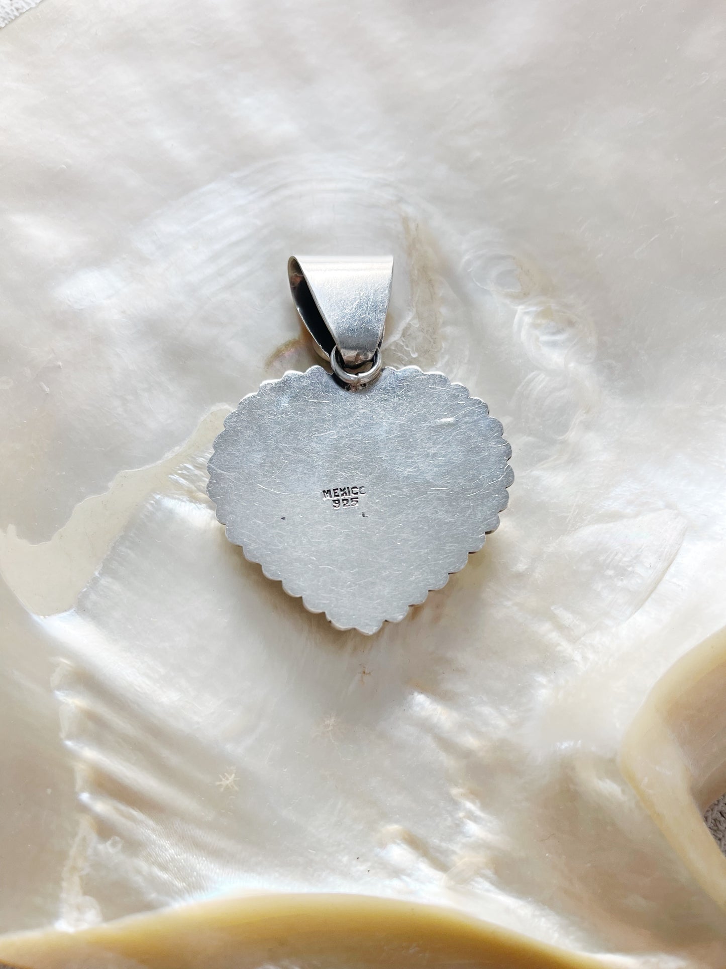 1980s Large Size Onyx Double Heart Pendant Top