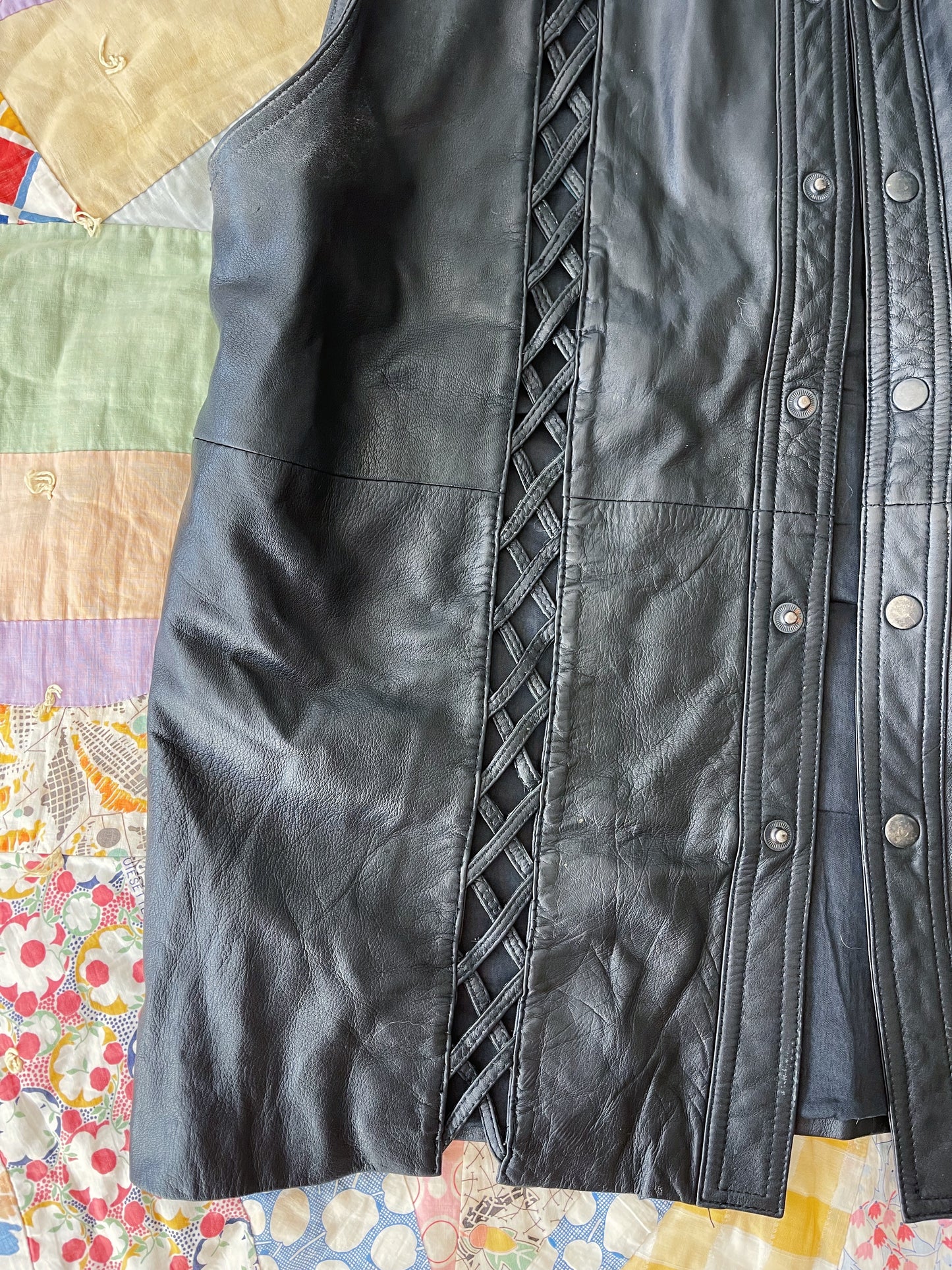 1980s Over Sized Leather Vest