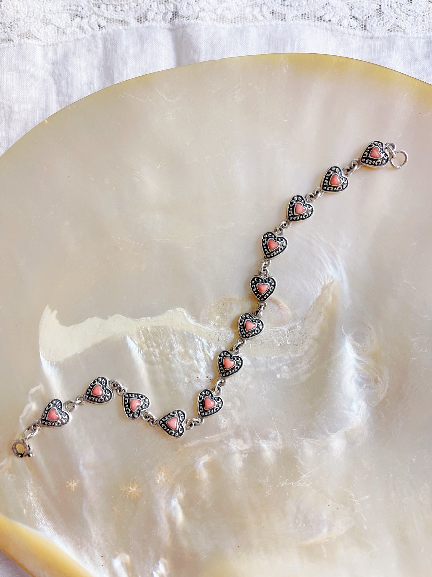 Tiny Heart with Rhodochrosite Bracelet