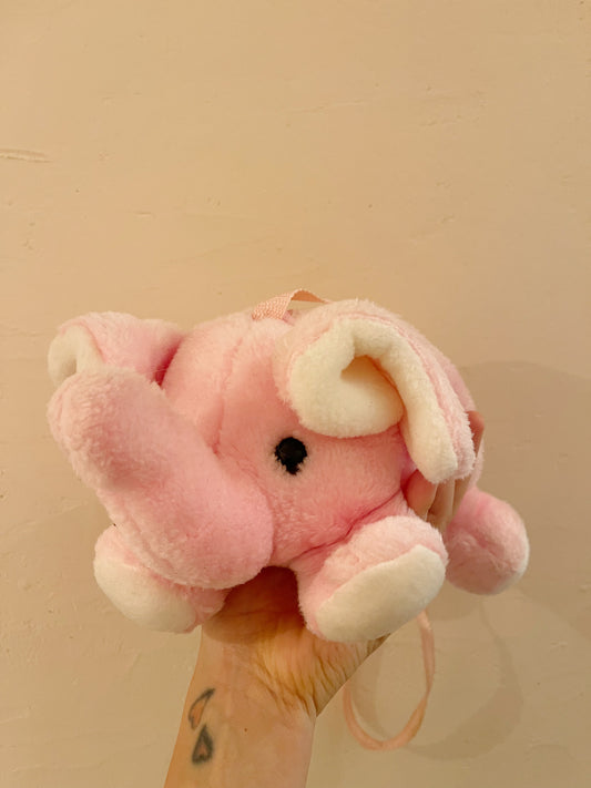 Plush Pink Elephant Bag