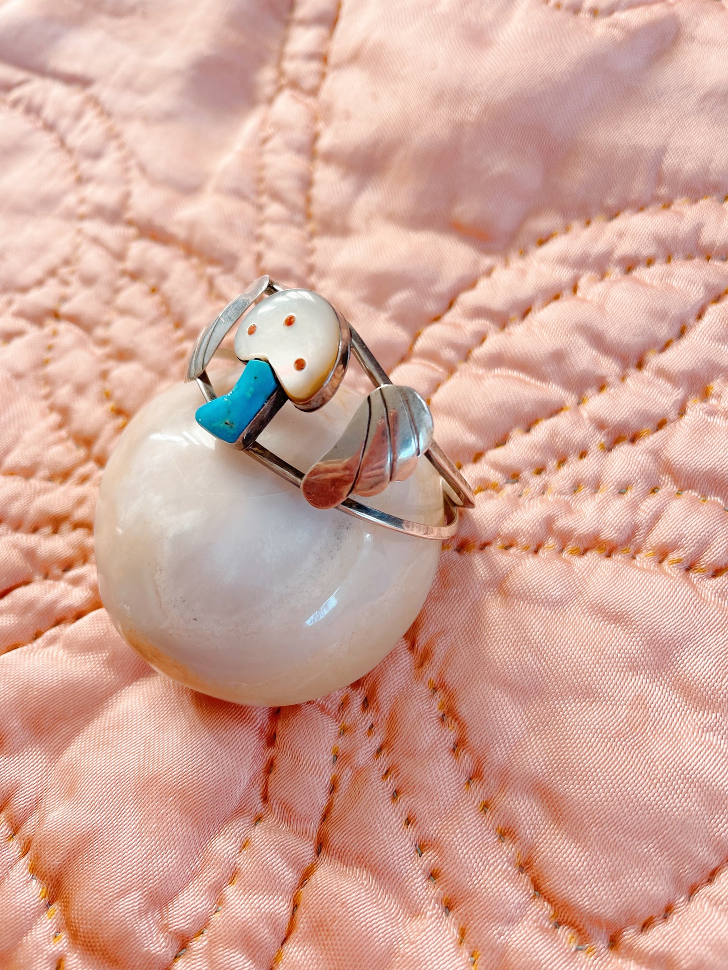 Vintage Zuni Mushroom Cuff Bangle